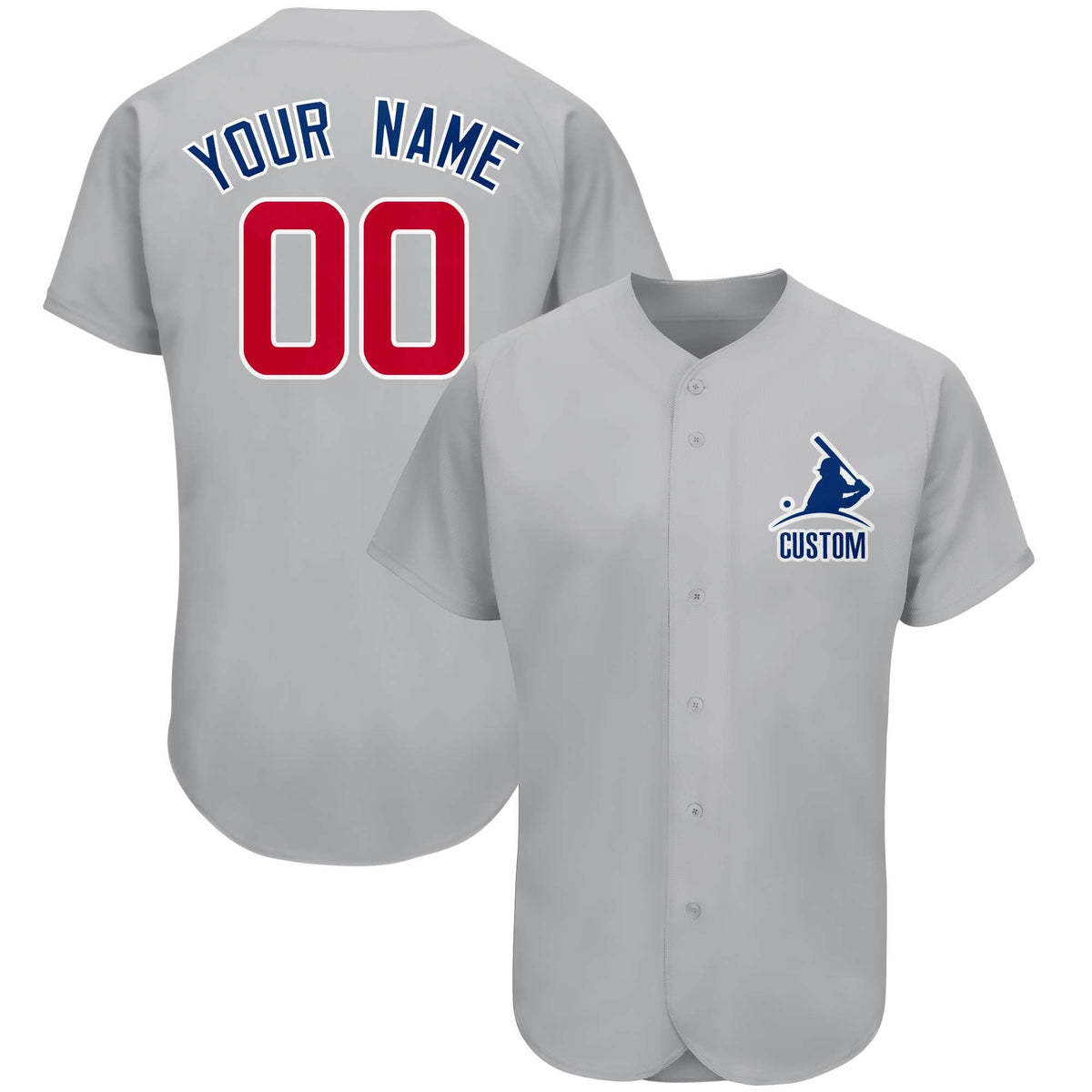 Custom Gray Team Classic Style Authentic Baseball Jersey