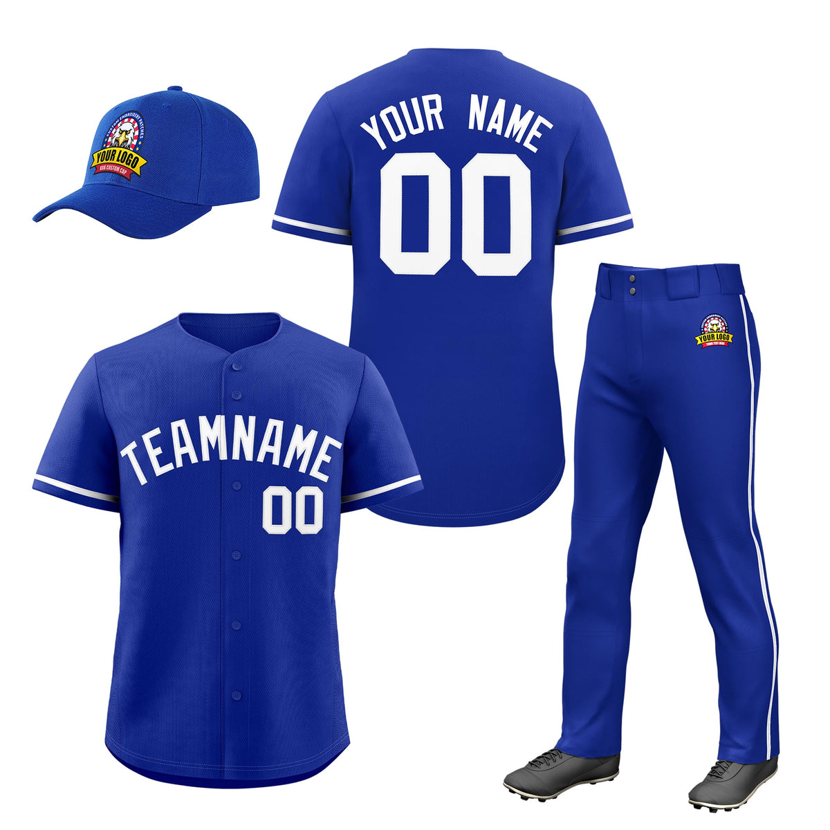 Custom Royal Blue White Classic Style  Baseball Uniform Jersey/Pants/Hat Package For Team |KXKSHOP
