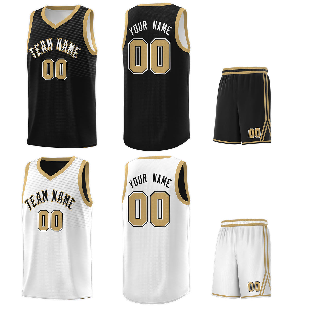 Custom Black White Chest Slash Patttern Double Side Sports Uniform Basketball Jersey