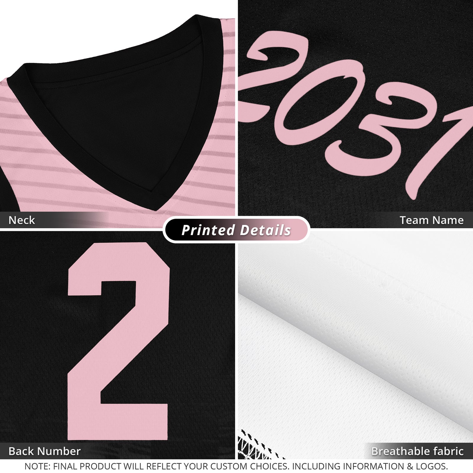 Custom Pink Black Chest Slash Patttern Sports Uniform Basketball Jersey