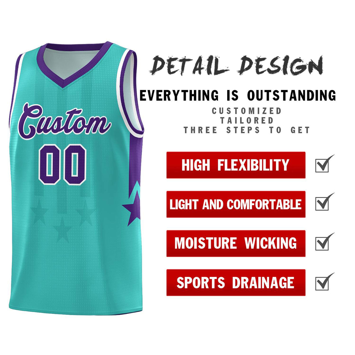 Custom Bright Green Purple and White Gradient Star Graffiti Pattern Sports Uniform Basketball Jersey