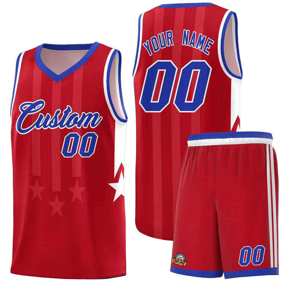 Custom Pink Royal and White Gradient Star Graffiti Pattern Sports Uniform Basketball Jersey