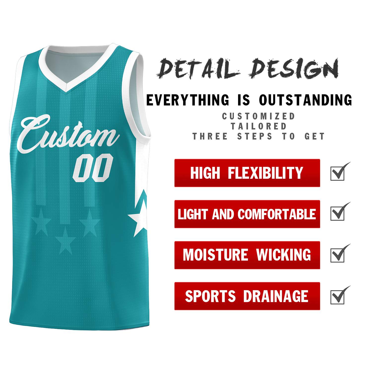 Custom Aqua White and White Gradient Star Graffiti Pattern Sports Uniform Basketball Jersey