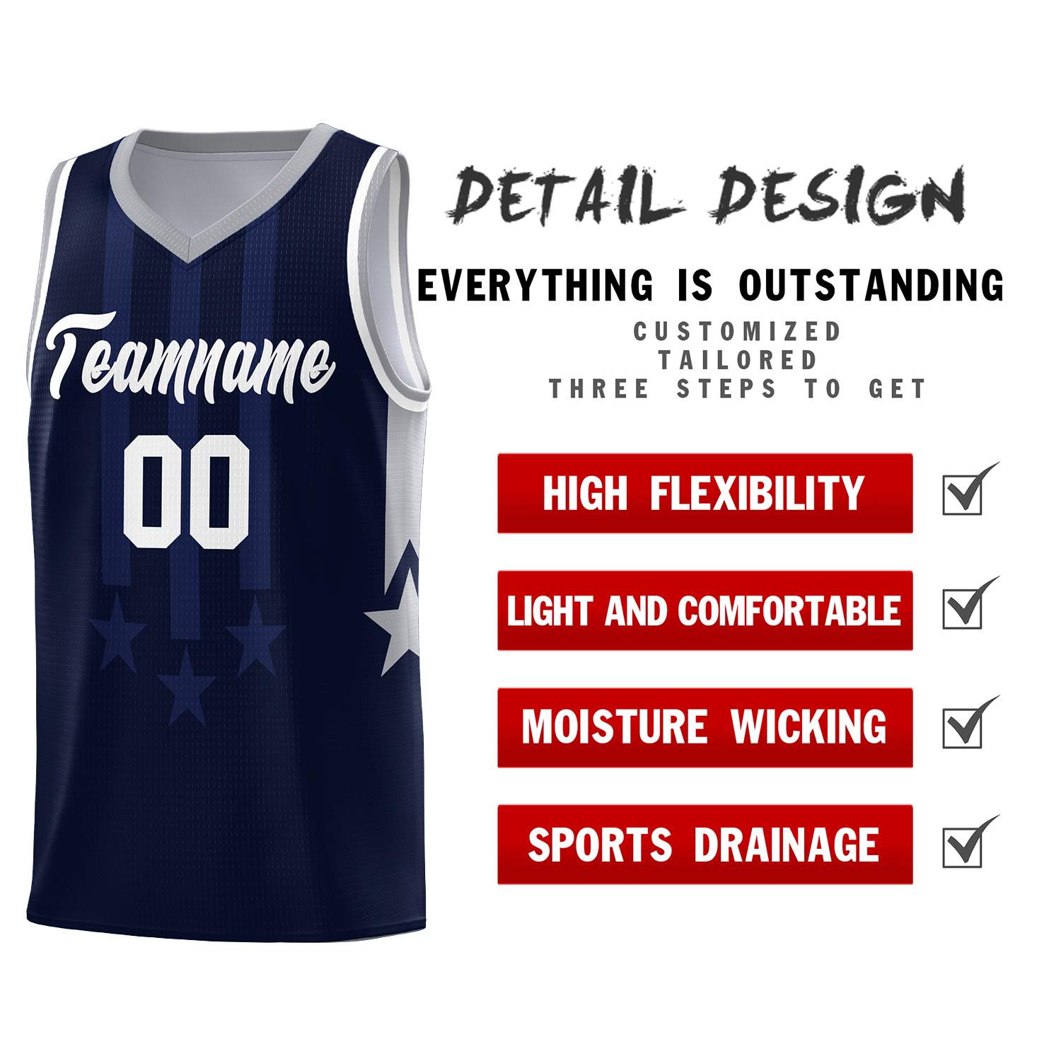 Custom Navy Gray and White Gradient Star Graffiti Pattern Sports Uniform Basketball Jersey