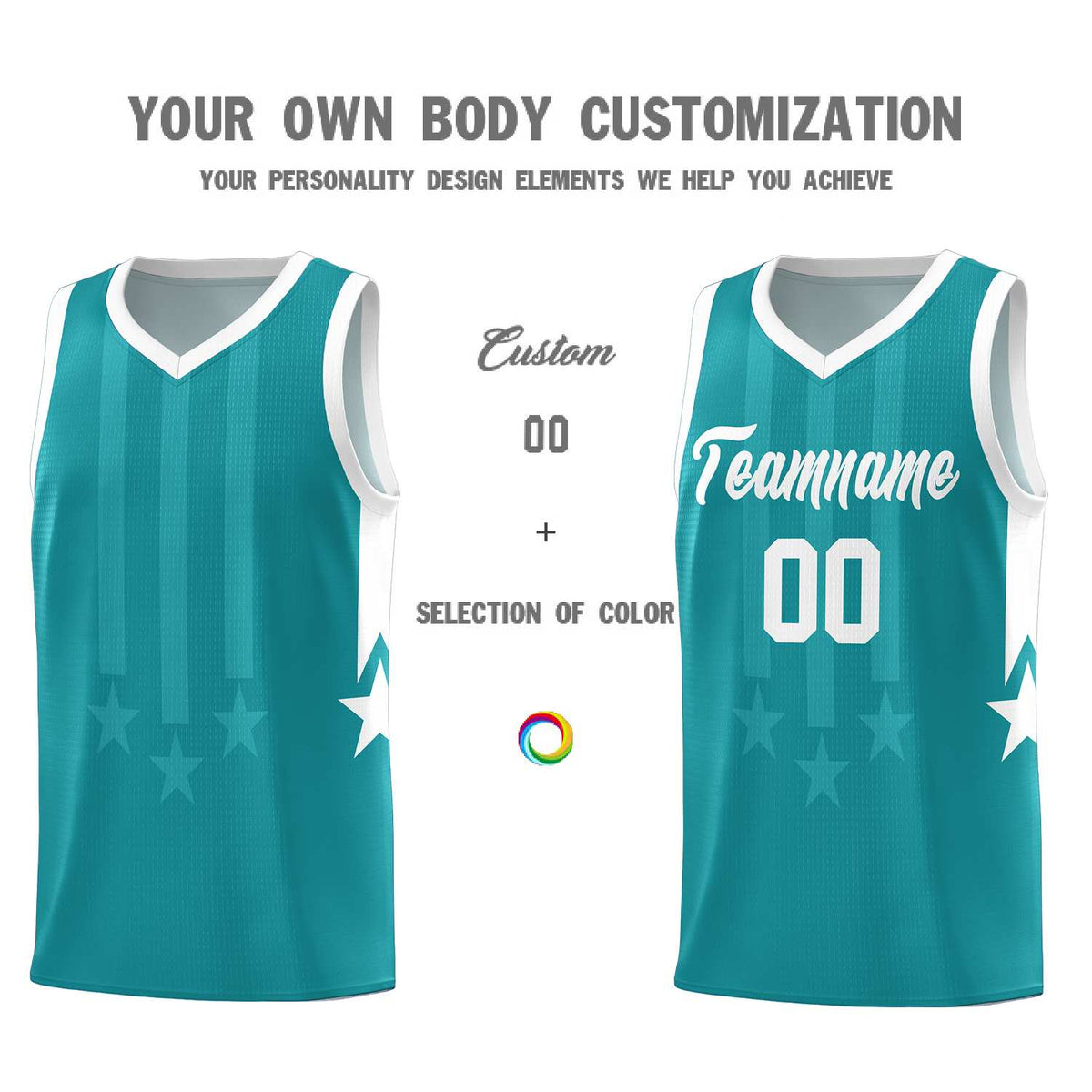 Custom Aqua White and White Gradient Star Graffiti Pattern Sports Uniform Basketball Jersey
