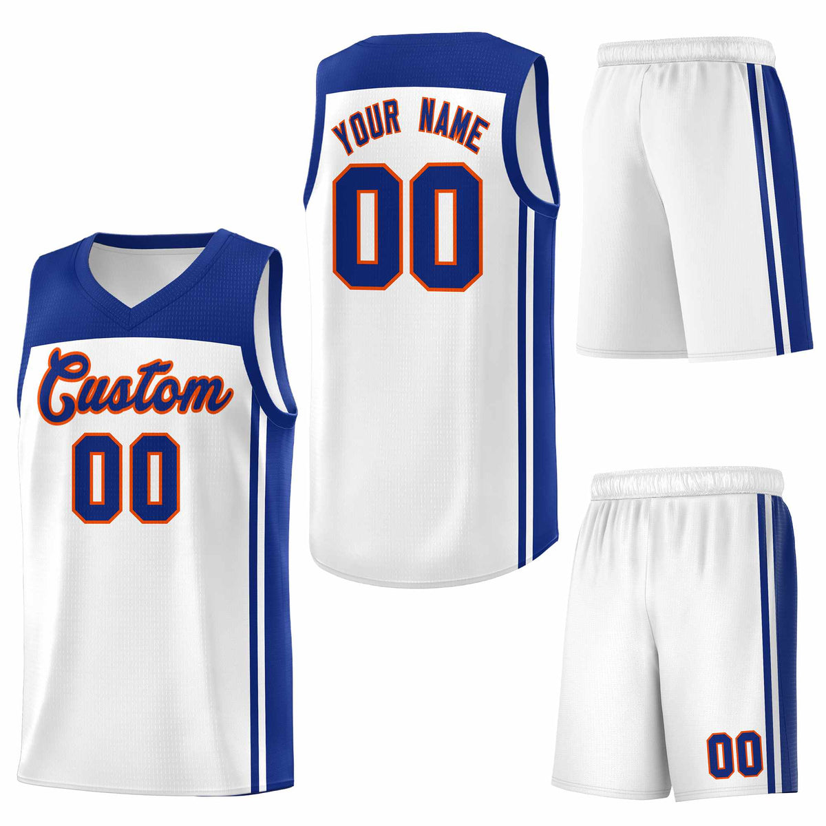 Custom White Royal Classic Sets Sports Uniform Basketball Jersey