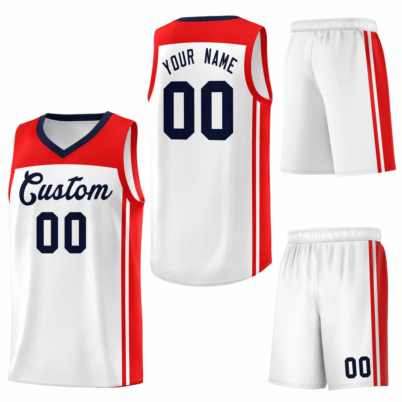 Custom White Navy Classic Sets Sports Uniform Basketball Jersey