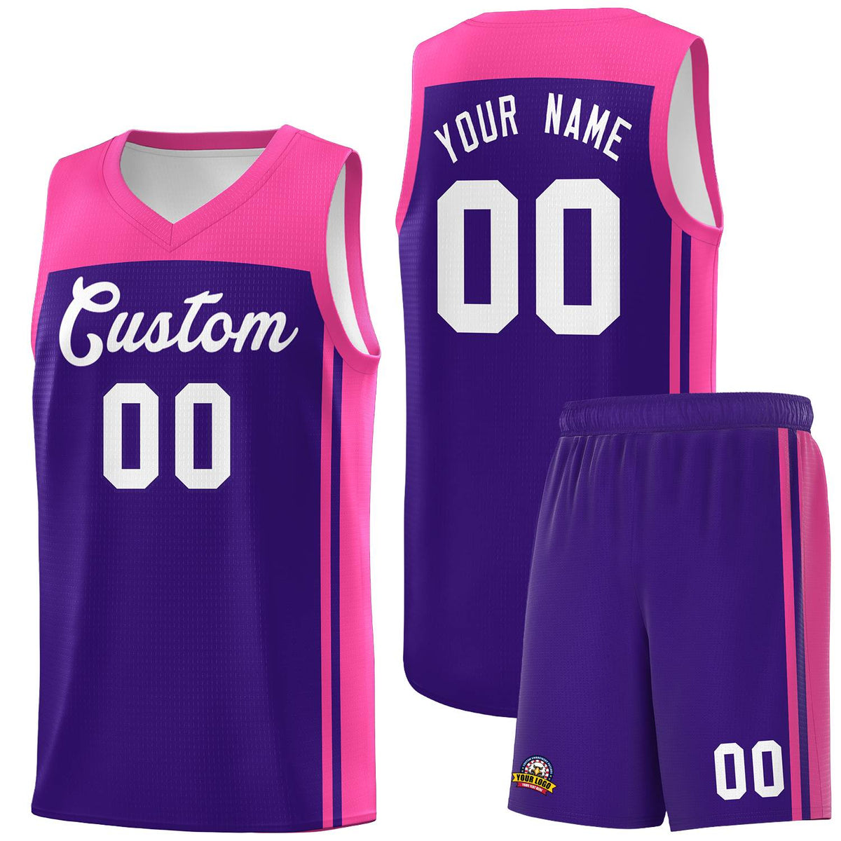 Custom Purple Pink Classic Sets Sports Uniform Basketball Jersey