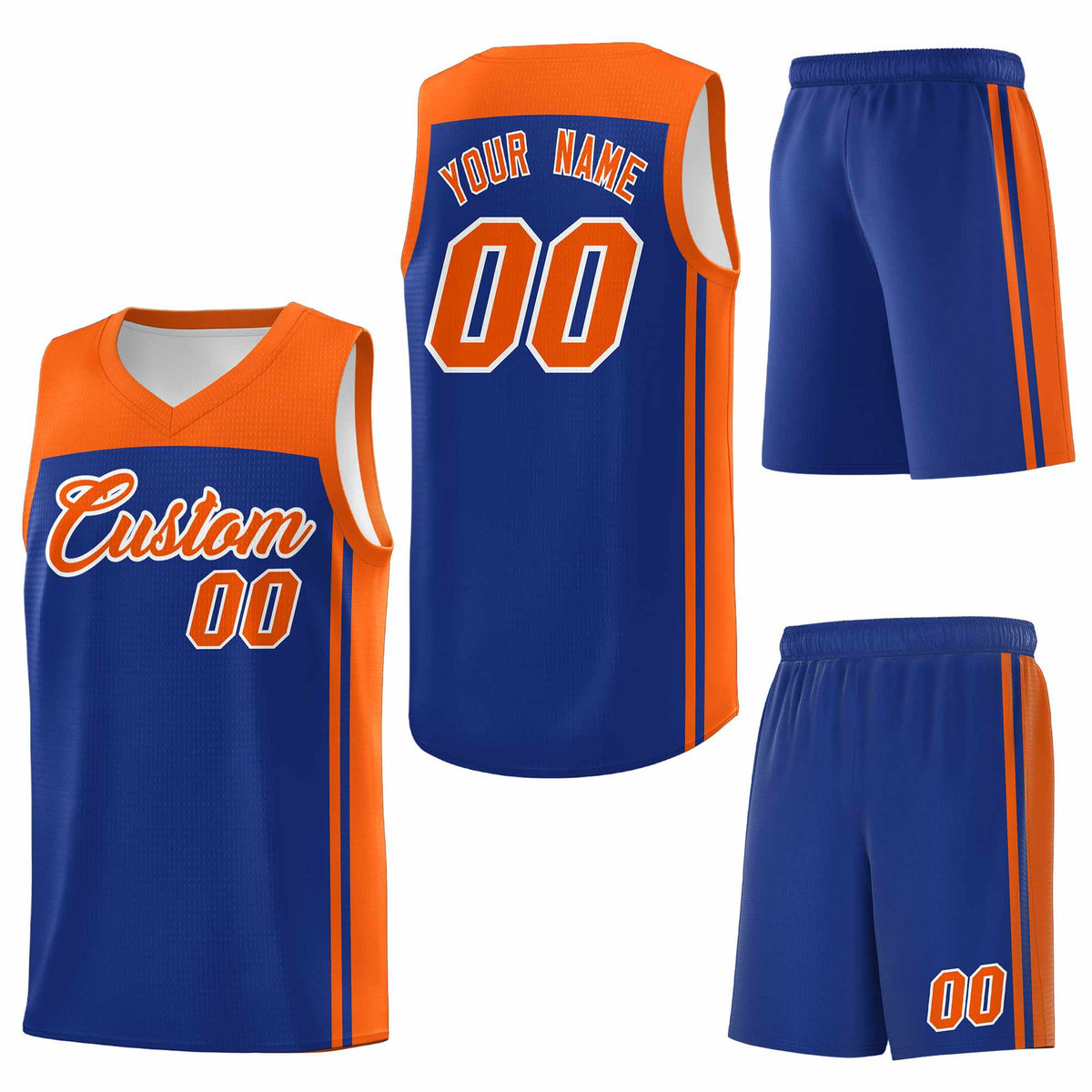 Custom Royal Orange Classic Sets Sports Uniform Basketball Jersey
