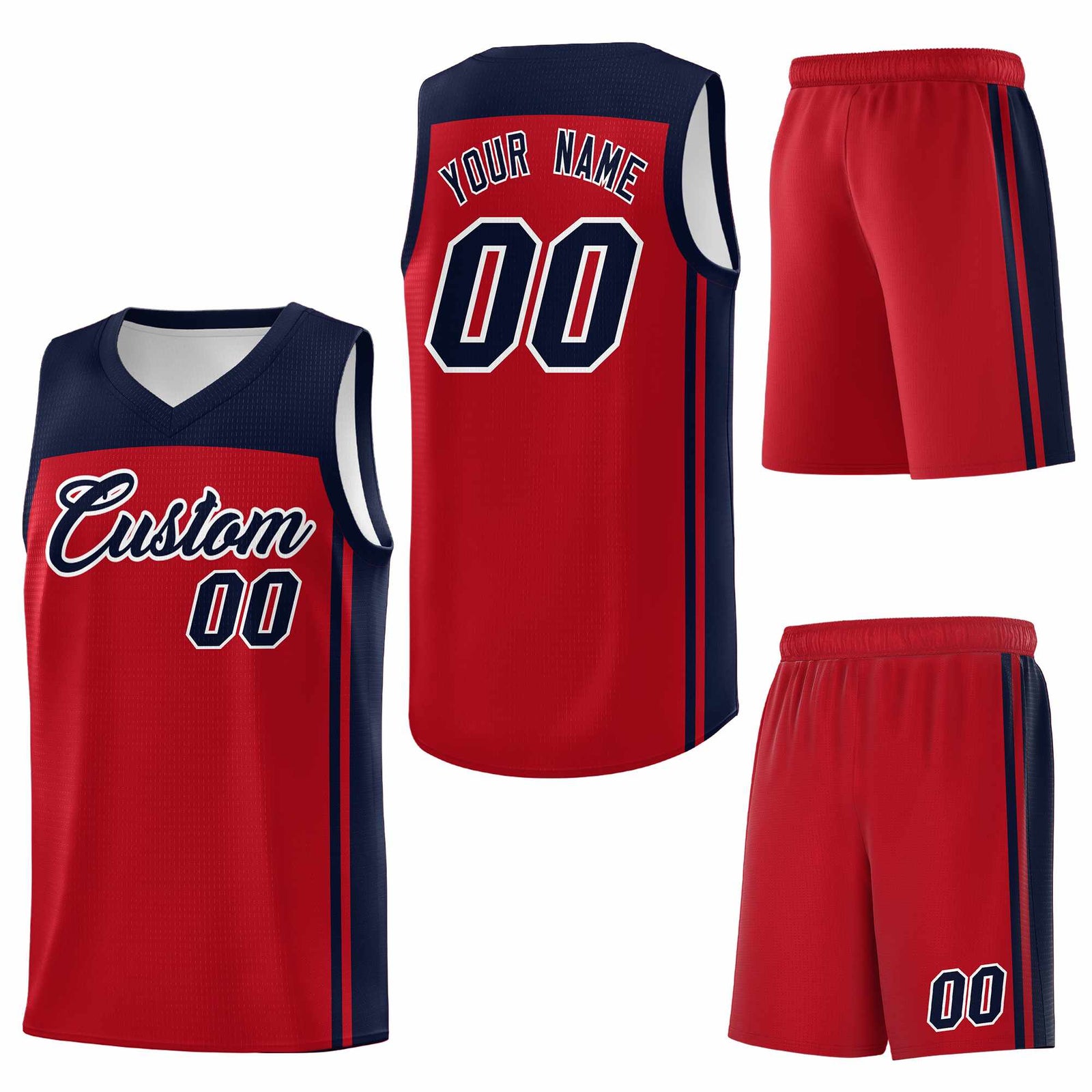 Custom Red Navy Classic Sets Sports Uniform Basketball Jersey