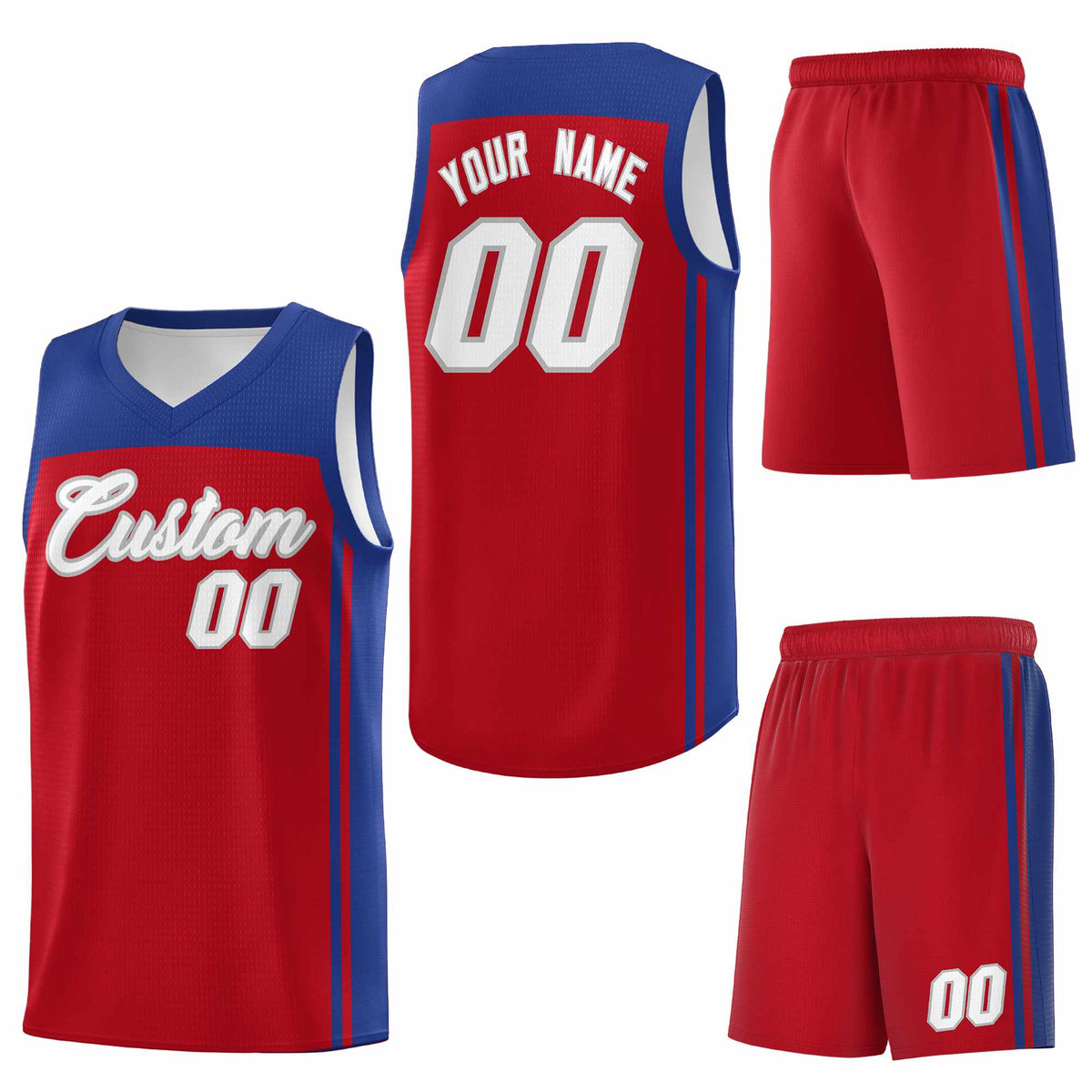 Custom Red Royal Classic Sets Sports Uniform Basketball Jersey