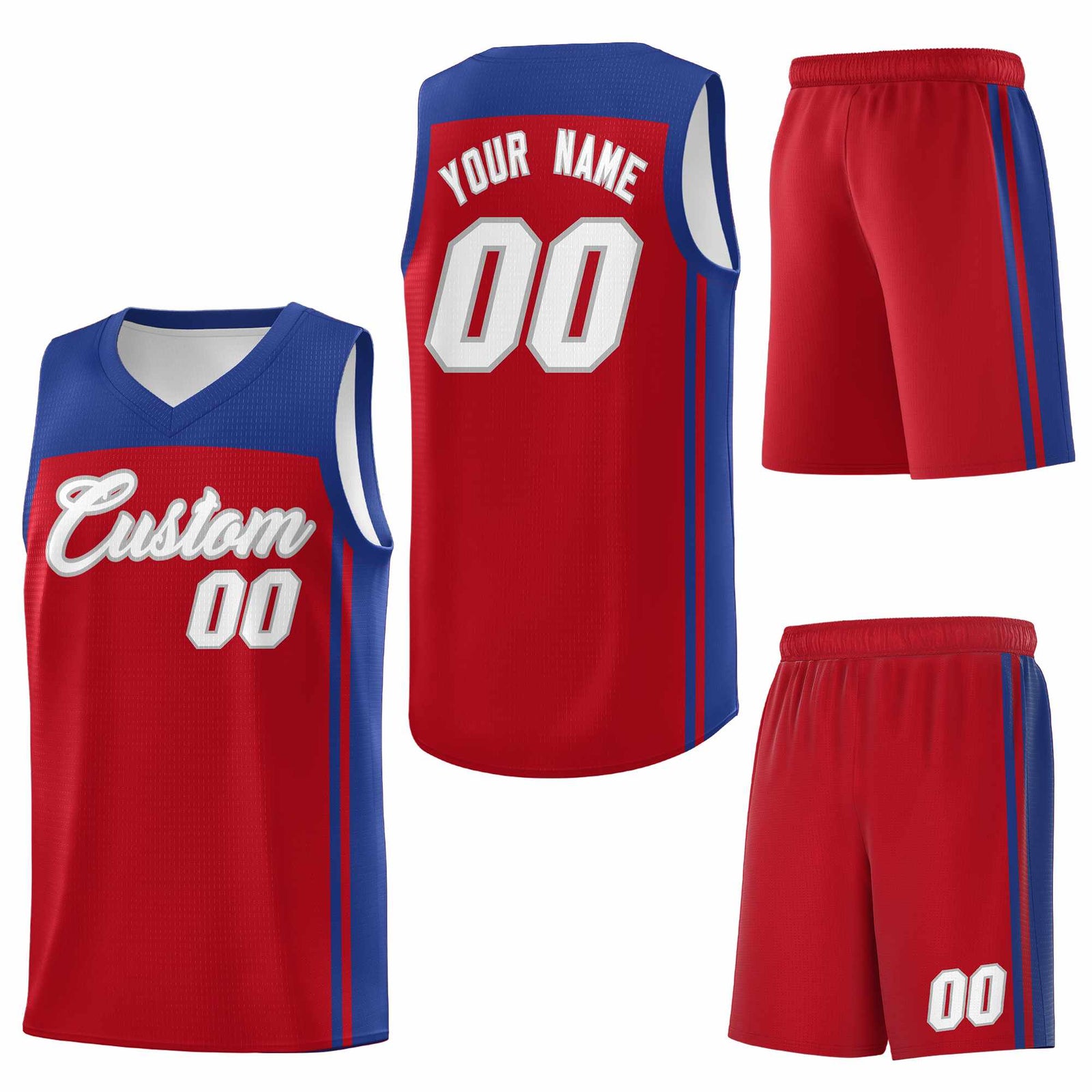 Custom Red Royal Classic Sets Sports Uniform Basketball Jersey