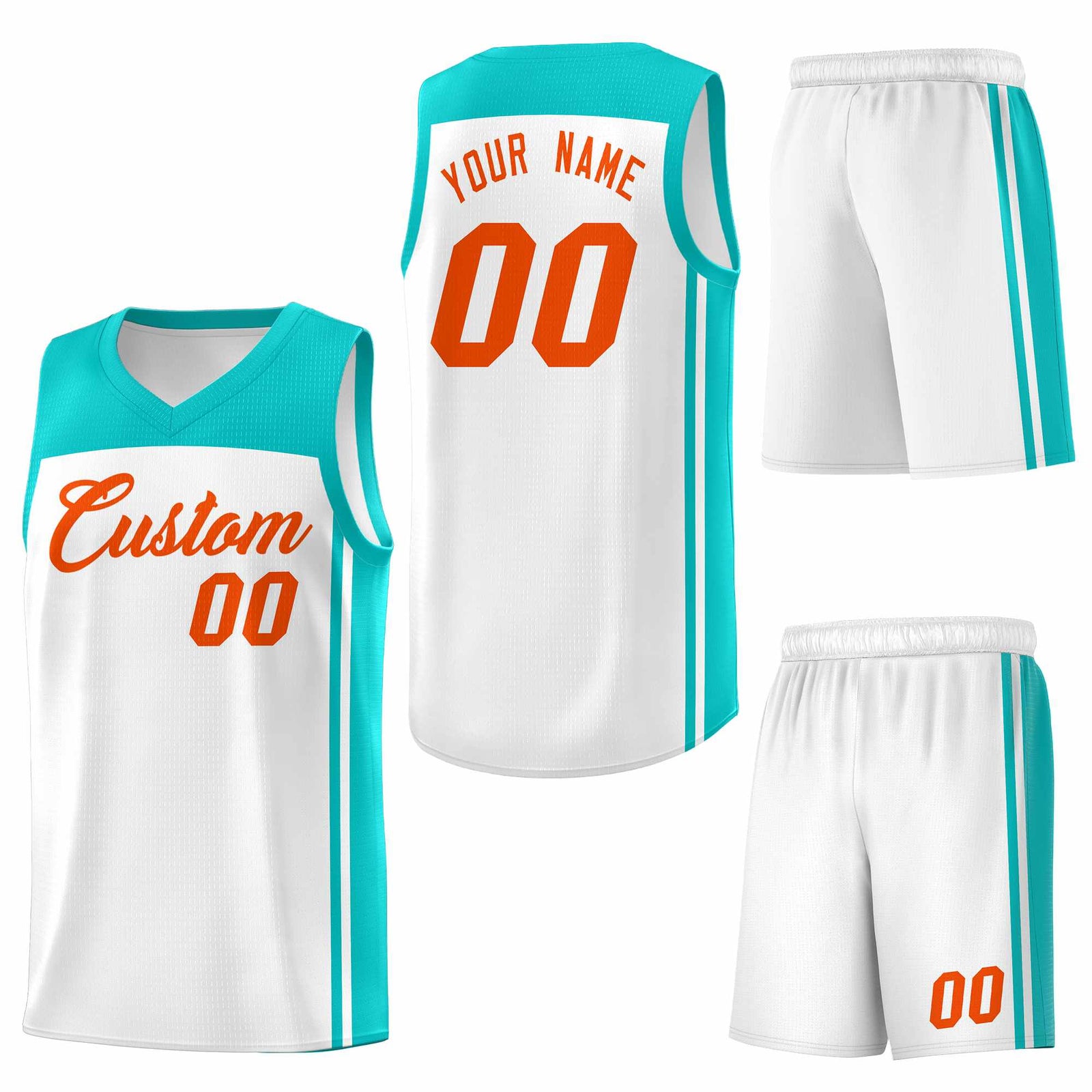 Custom White Bright Green Classic Sets Sports Uniform Basketball Jersey