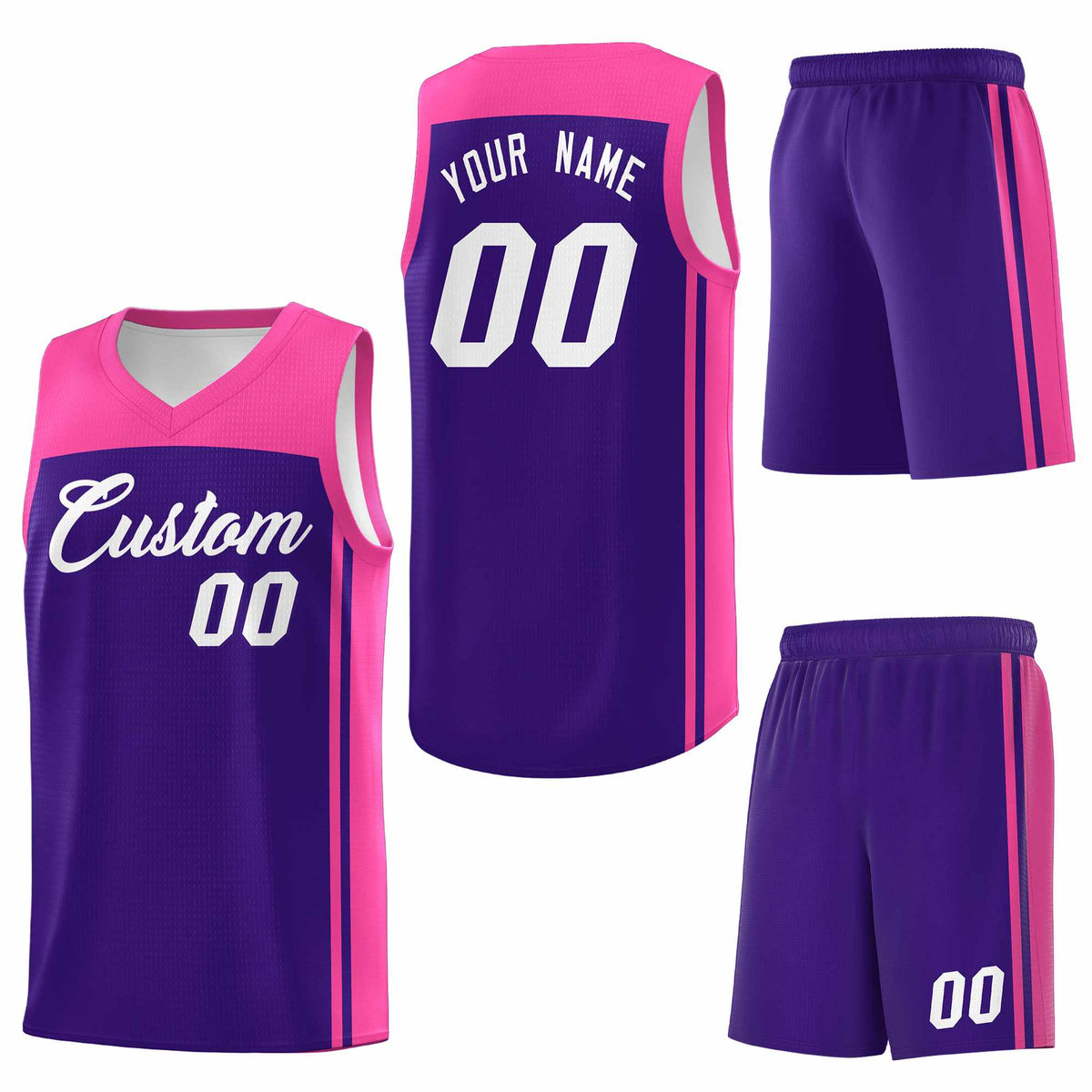 Custom Purple Pink Classic Sets Sports Uniform Basketball Jersey