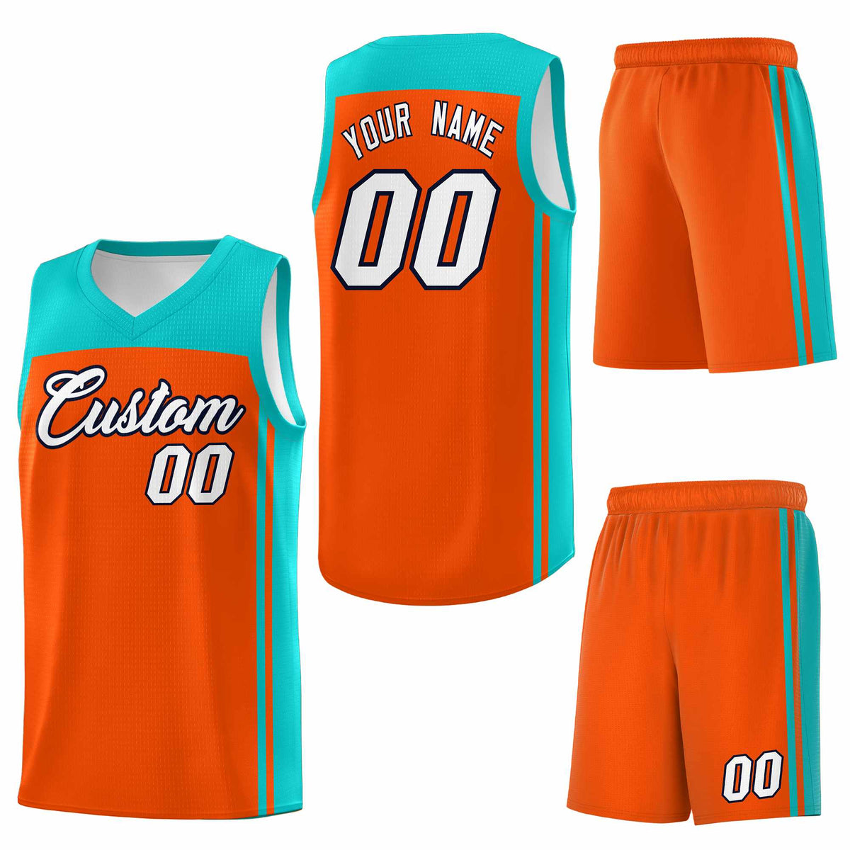 Custom Orange Bright Green Classic Sets Sports Uniform Basketball Jersey