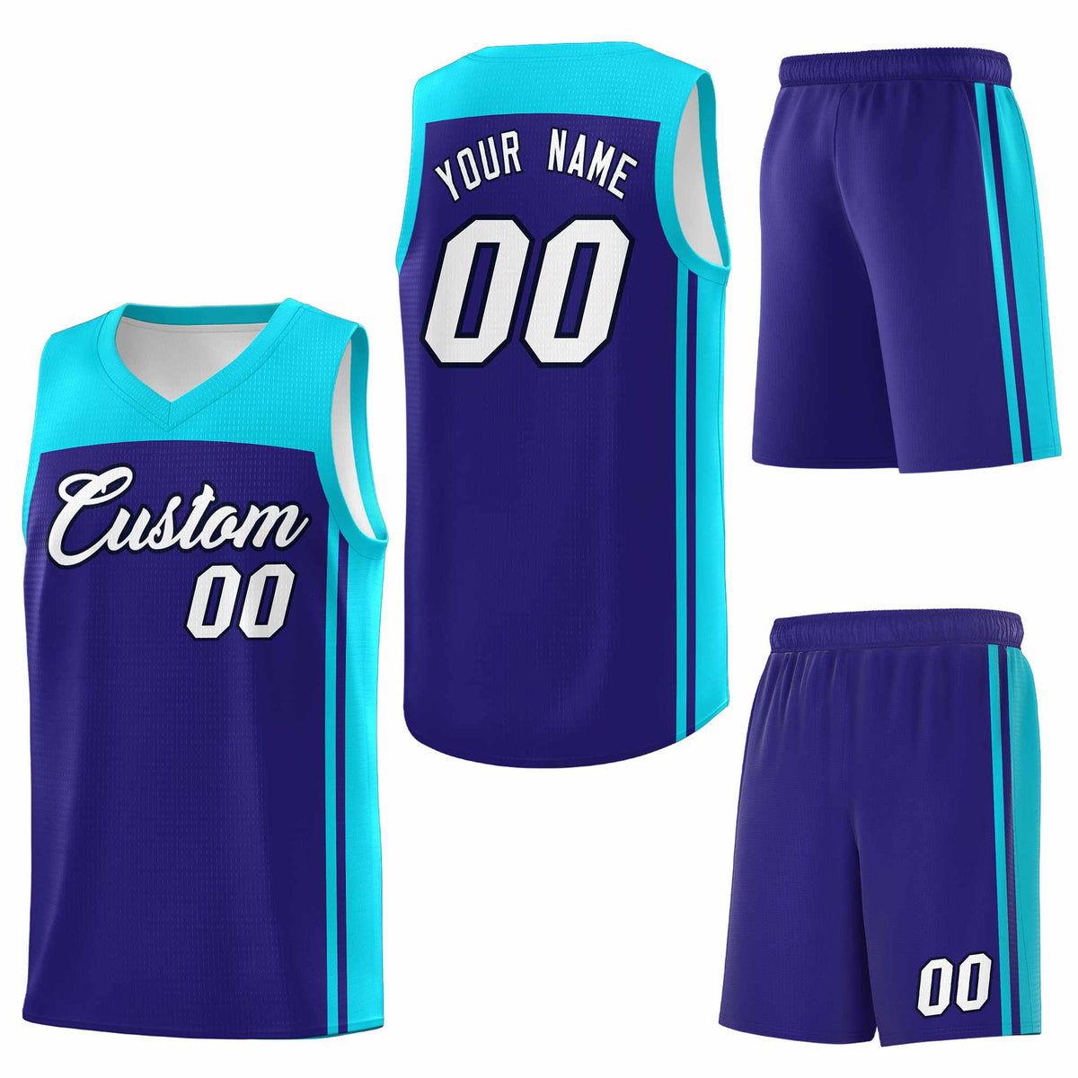 Custom Purple Sky Blue Classic Sets Sports Uniform Basketball Jersey