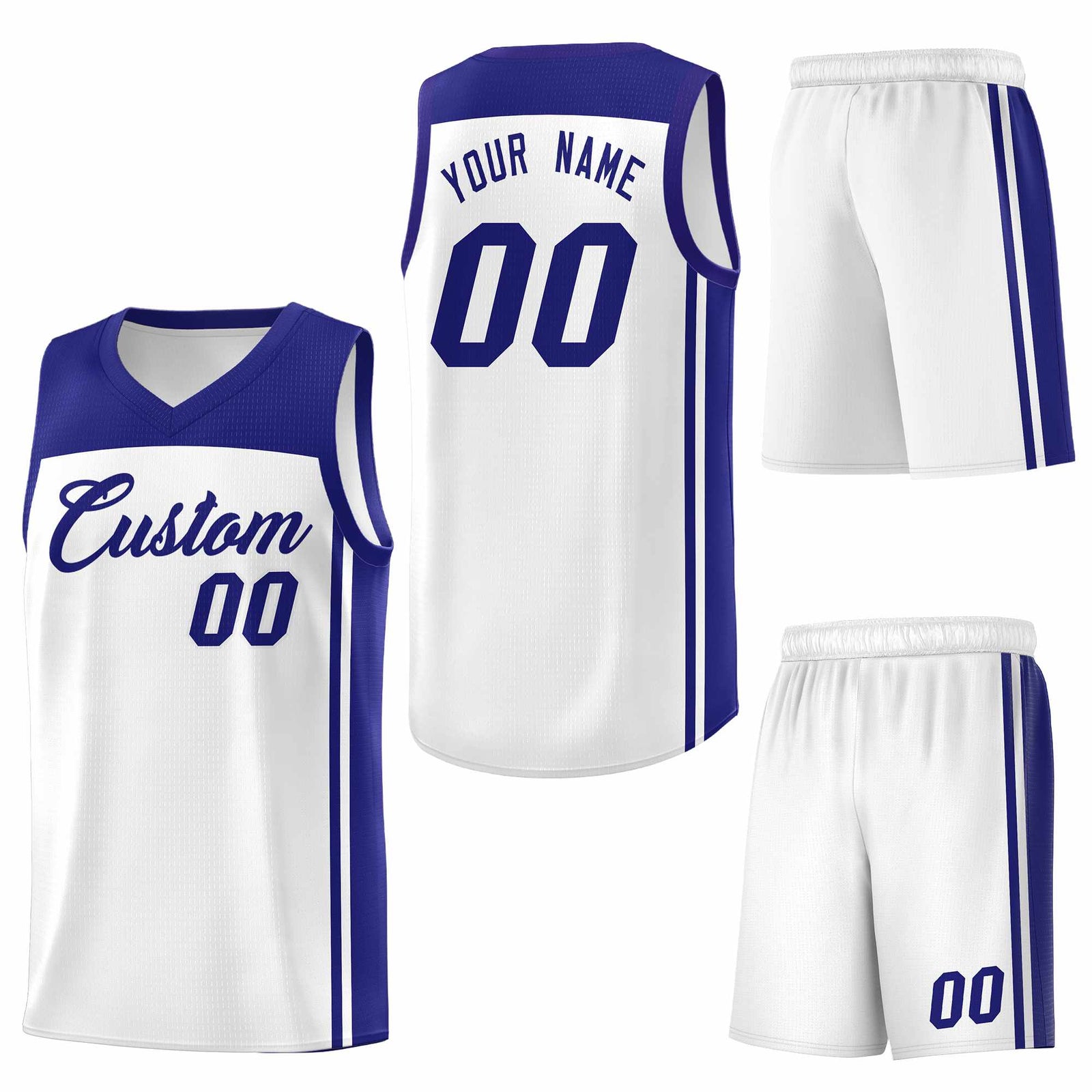 Custom White Purple Classic Sets Sports Uniform Basketball Jersey