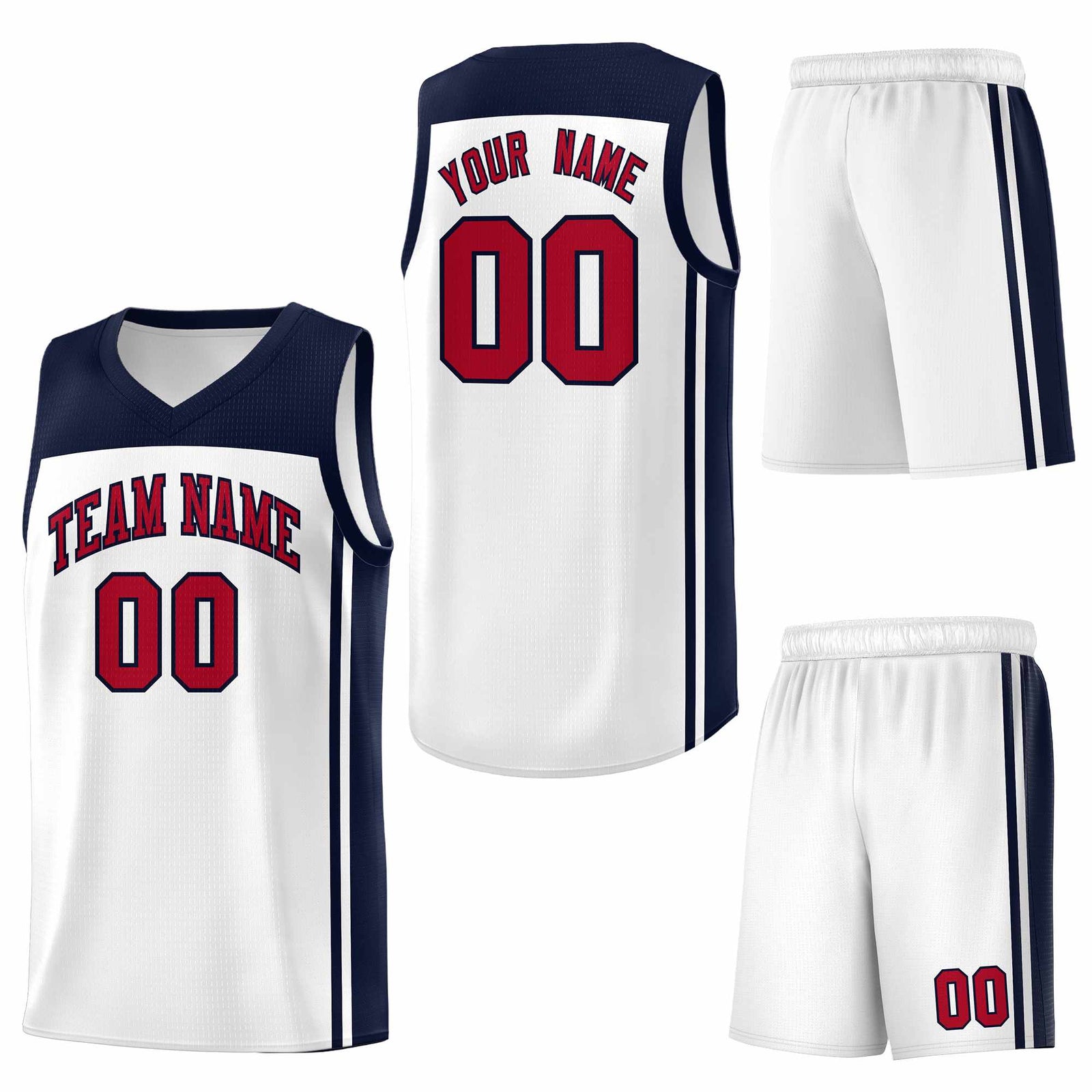 Custom White Navy Classic Sets Sports Uniform Basketball Jersey