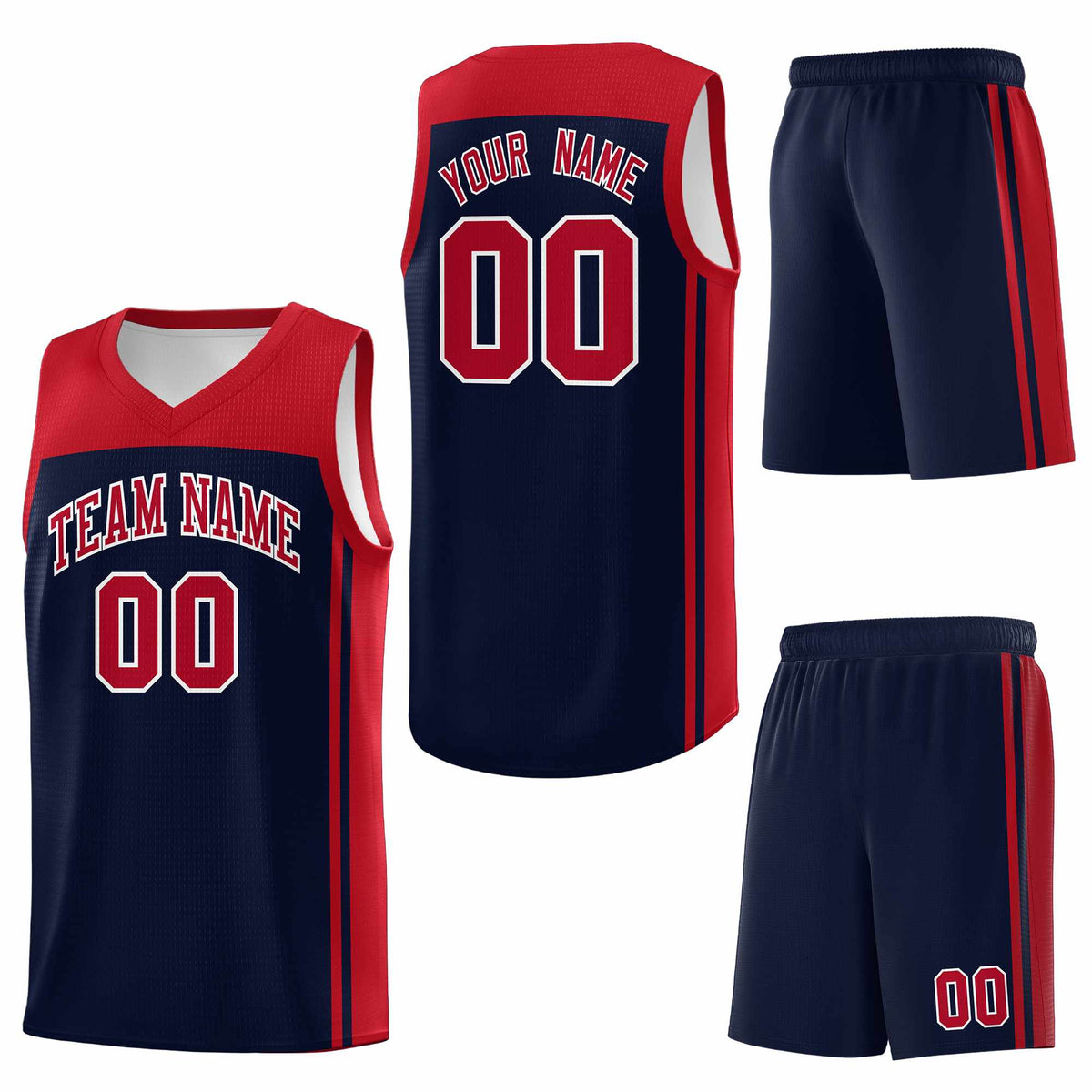 Custom Navy Red Classic Sets Sports Uniform Basketball Jersey