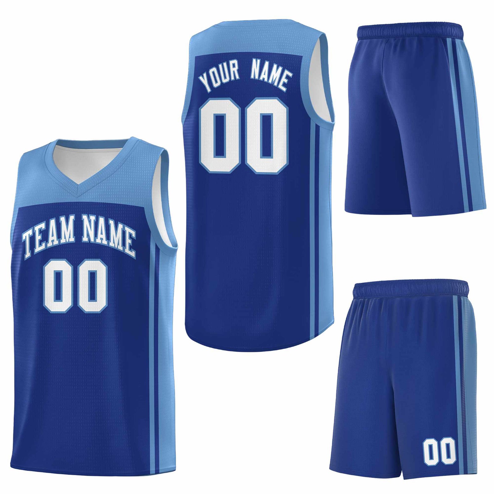 Custom Royal Light Blue Classic Sets Sports Uniform Basketball Jersey