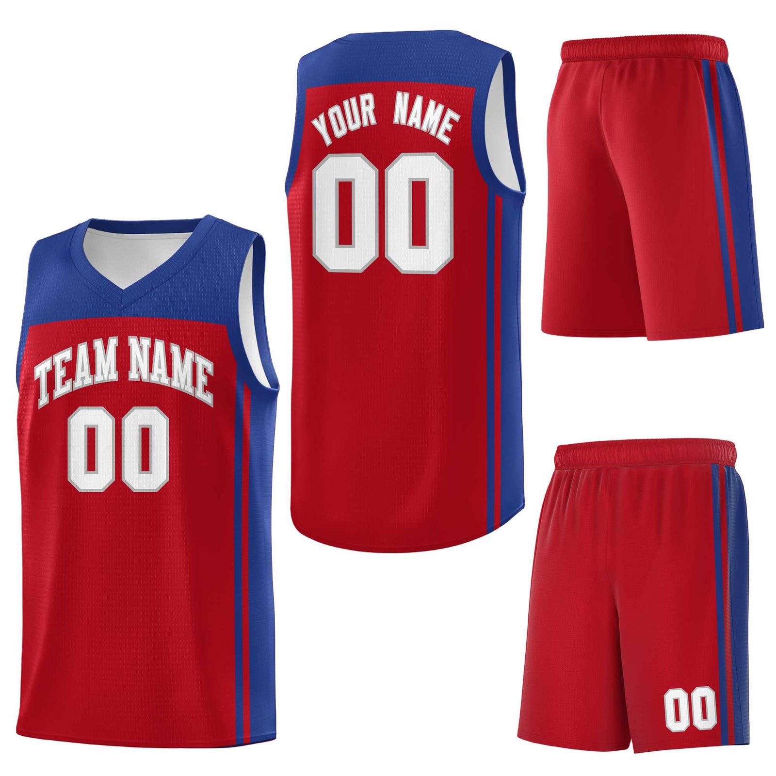 Custom Red Royal Classic Sets Sports Uniform Basketball Jersey