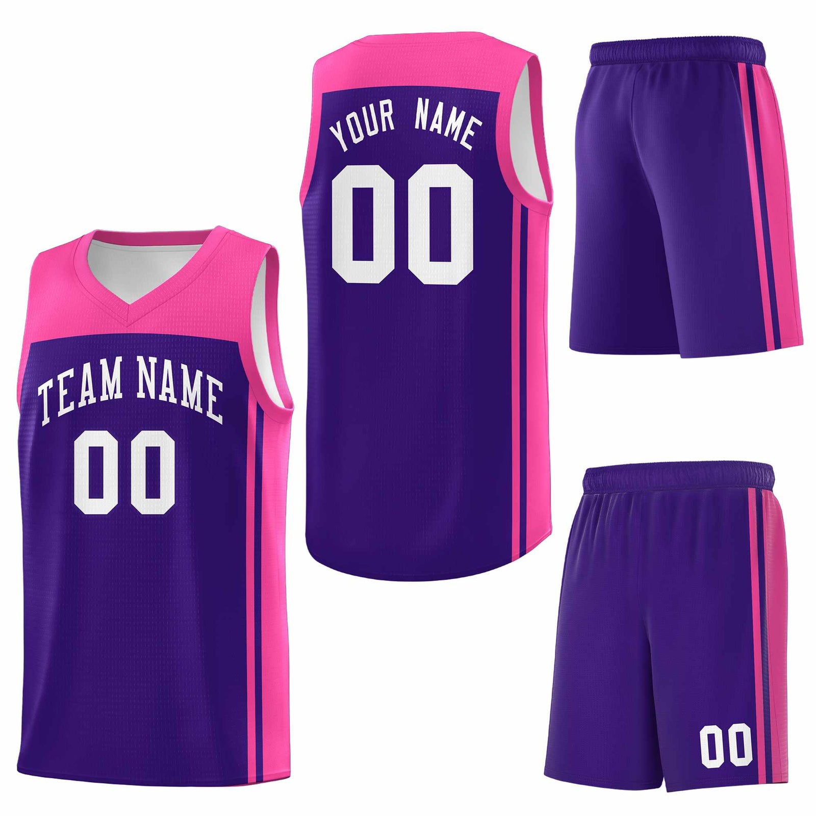 Custom Purple Pink Classic Sets Sports Uniform Basketball Jersey