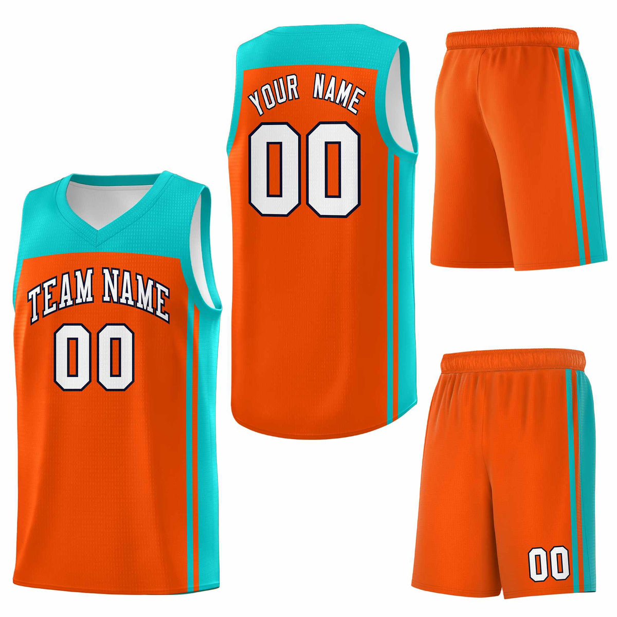Custom Orange Bright Green Classic Sets Sports Uniform Basketball Jersey