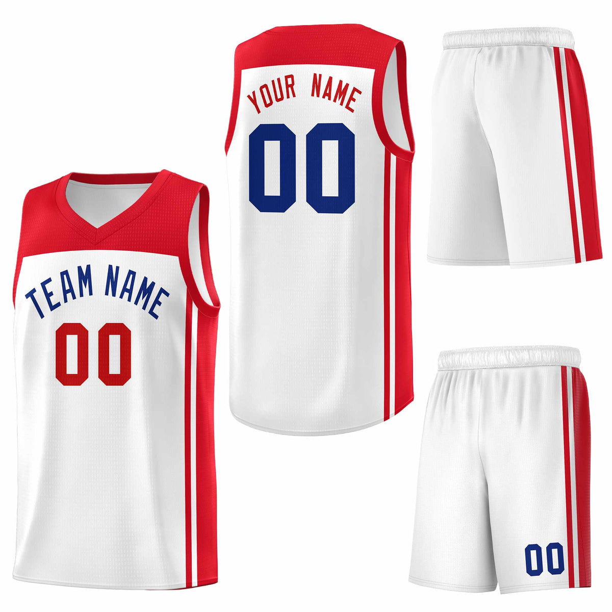 Custom White Red Classic Sets Sports Uniform Basketball Jersey