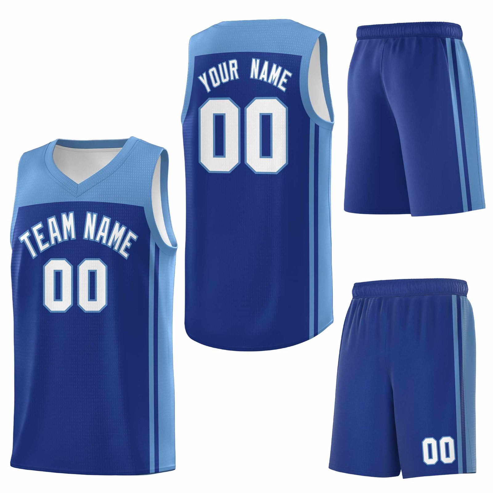 Custom Royal Light Blue Classic Sets Sports Uniform Basketball Jersey