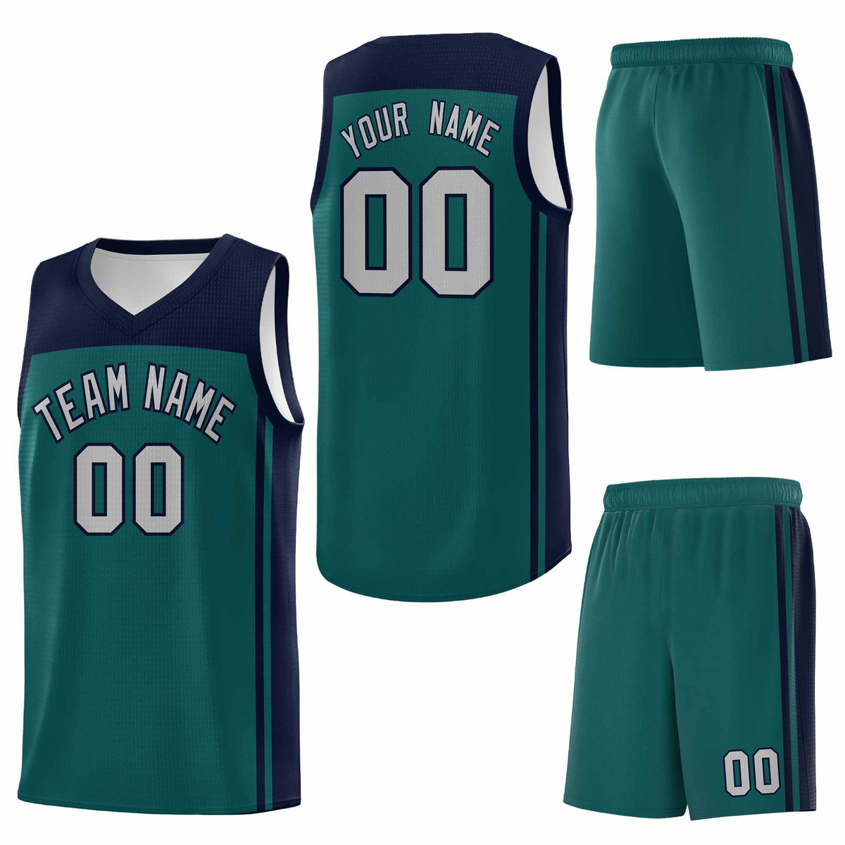 Custom Midnight Green Navy Classic Sets Sports Uniform Basketball Jersey