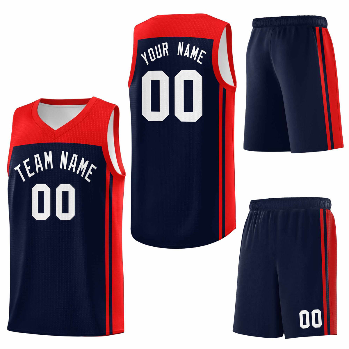 Custom Navy Red Classic Sets Sports Uniform Basketball Jersey