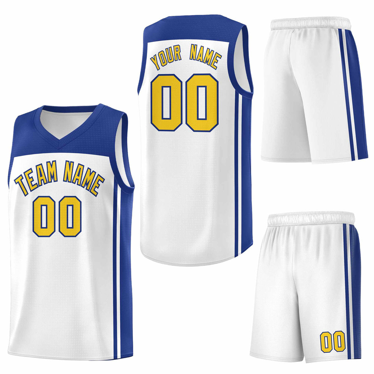 Custom White Royal Classic Sets Sports Uniform Basketball Jersey