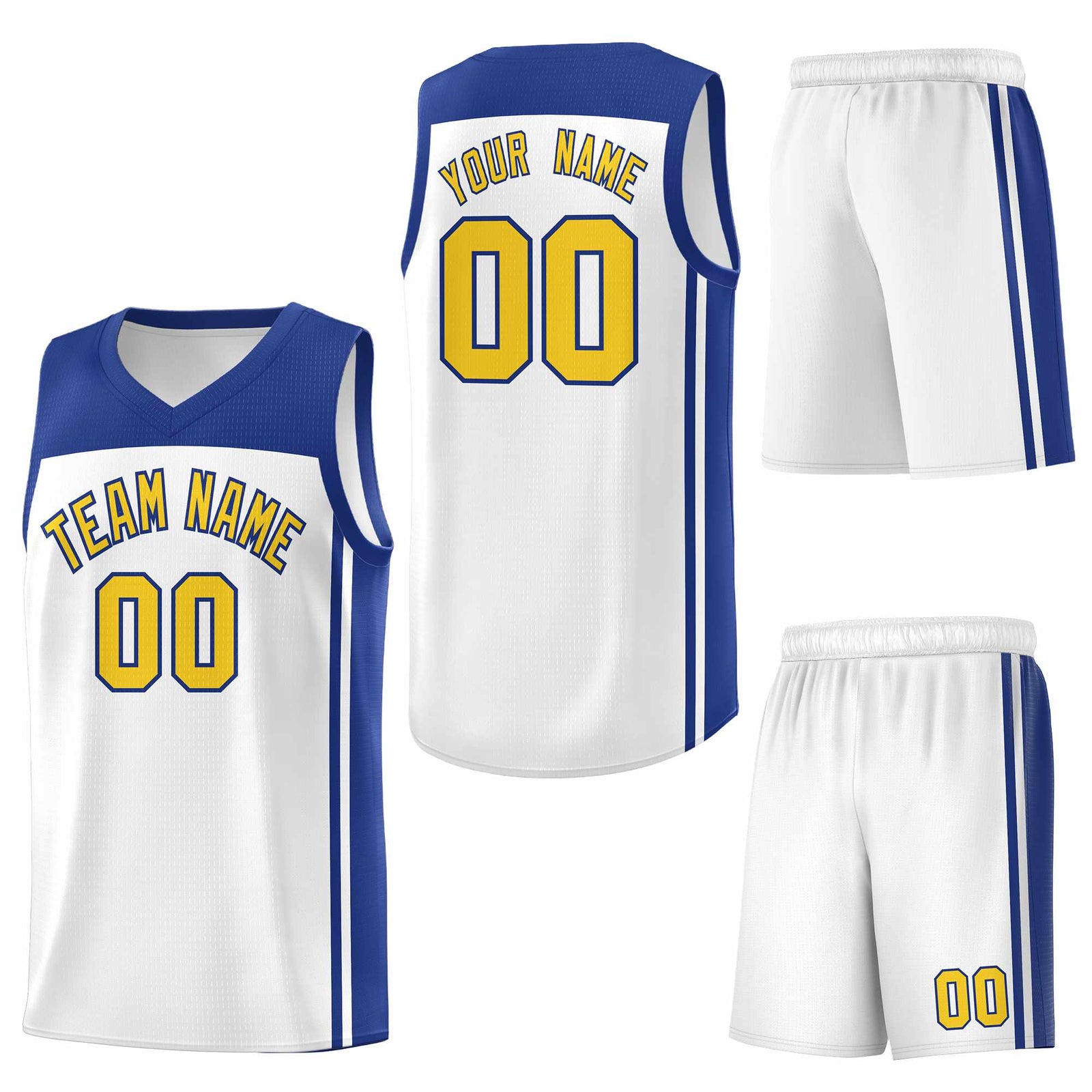 Custom White Royal Classic Sets Sports Uniform Basketball Jersey