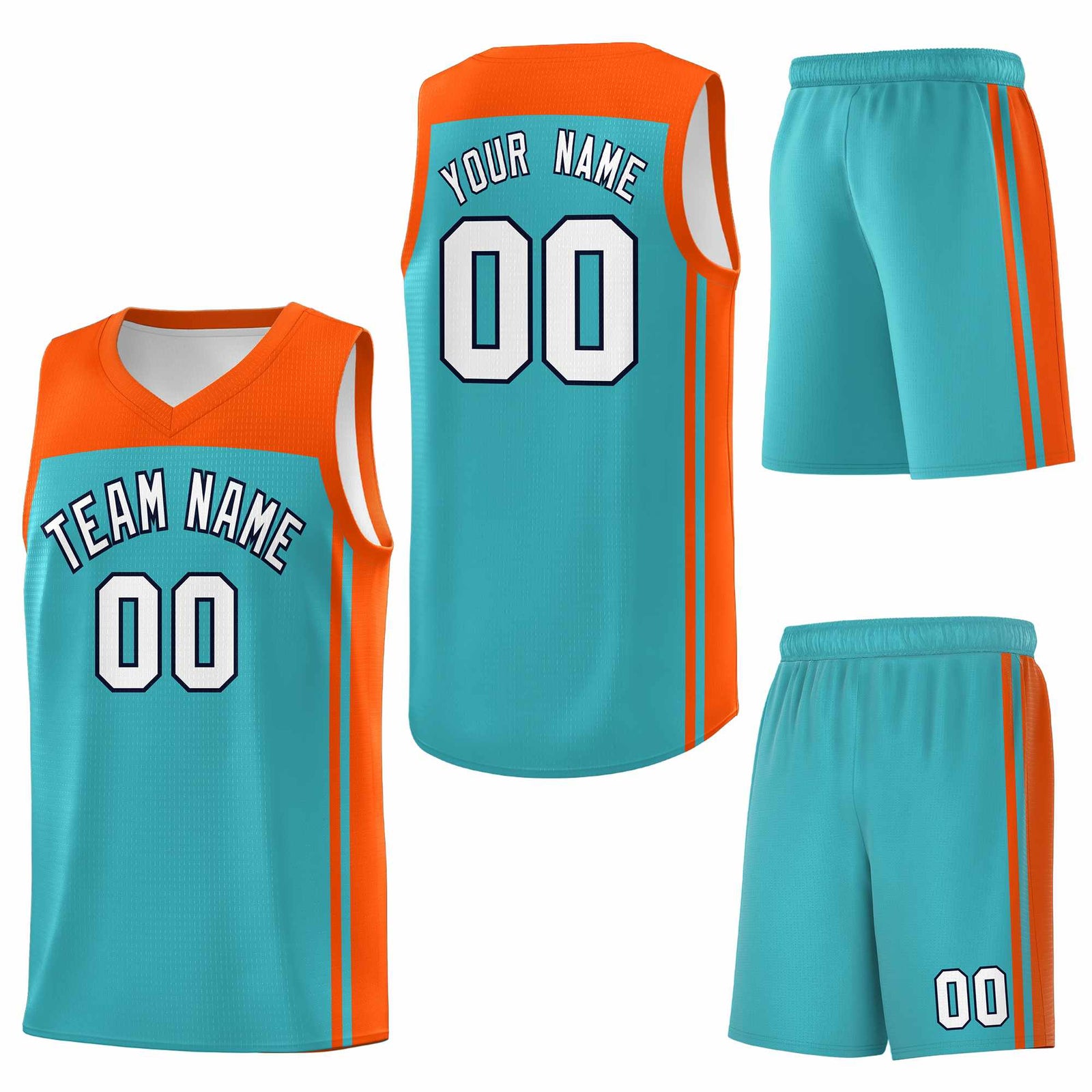 Custom Bright Green Orange Classic Sets Sports Uniform Basketball Jersey