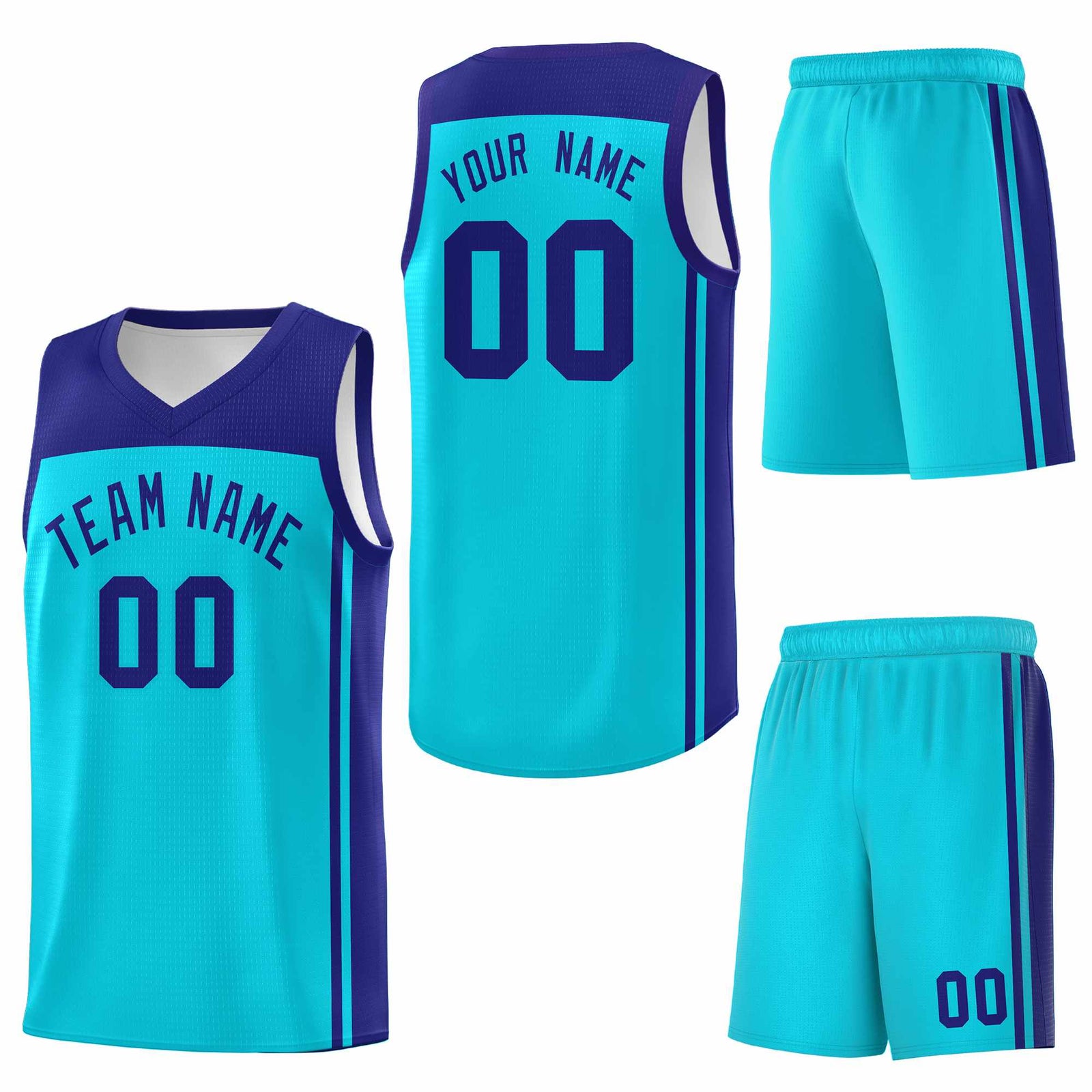 Custom Sky Blue Purple Classic Sets Sports Uniform Basketball Jersey