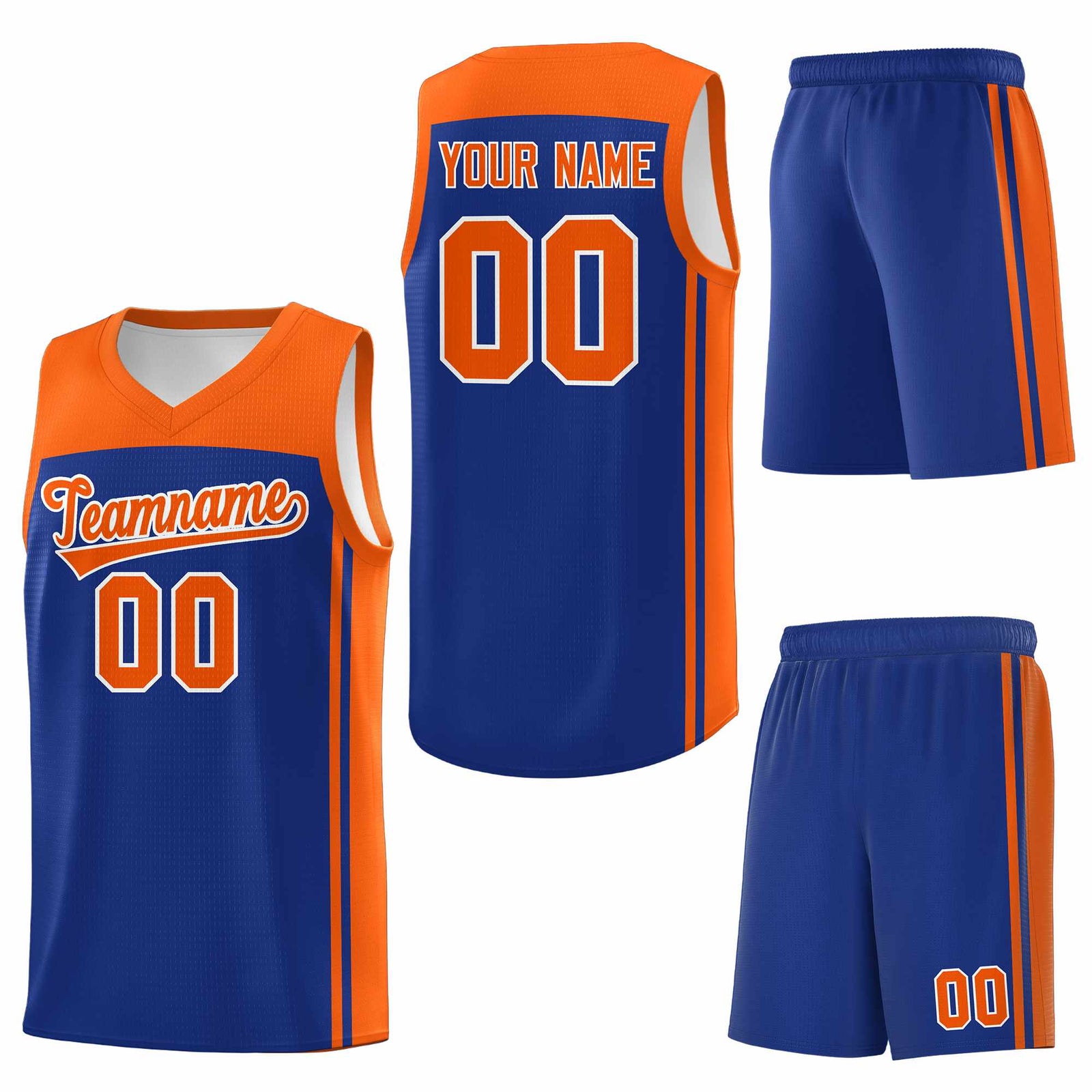 Custom Royal Orange Classic Sets Sports Uniform Basketball Jersey