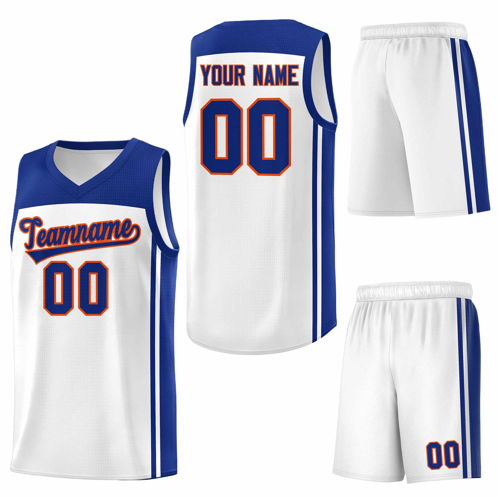 Custom White Royal Classic Sets Sports Uniform Basketball Jersey