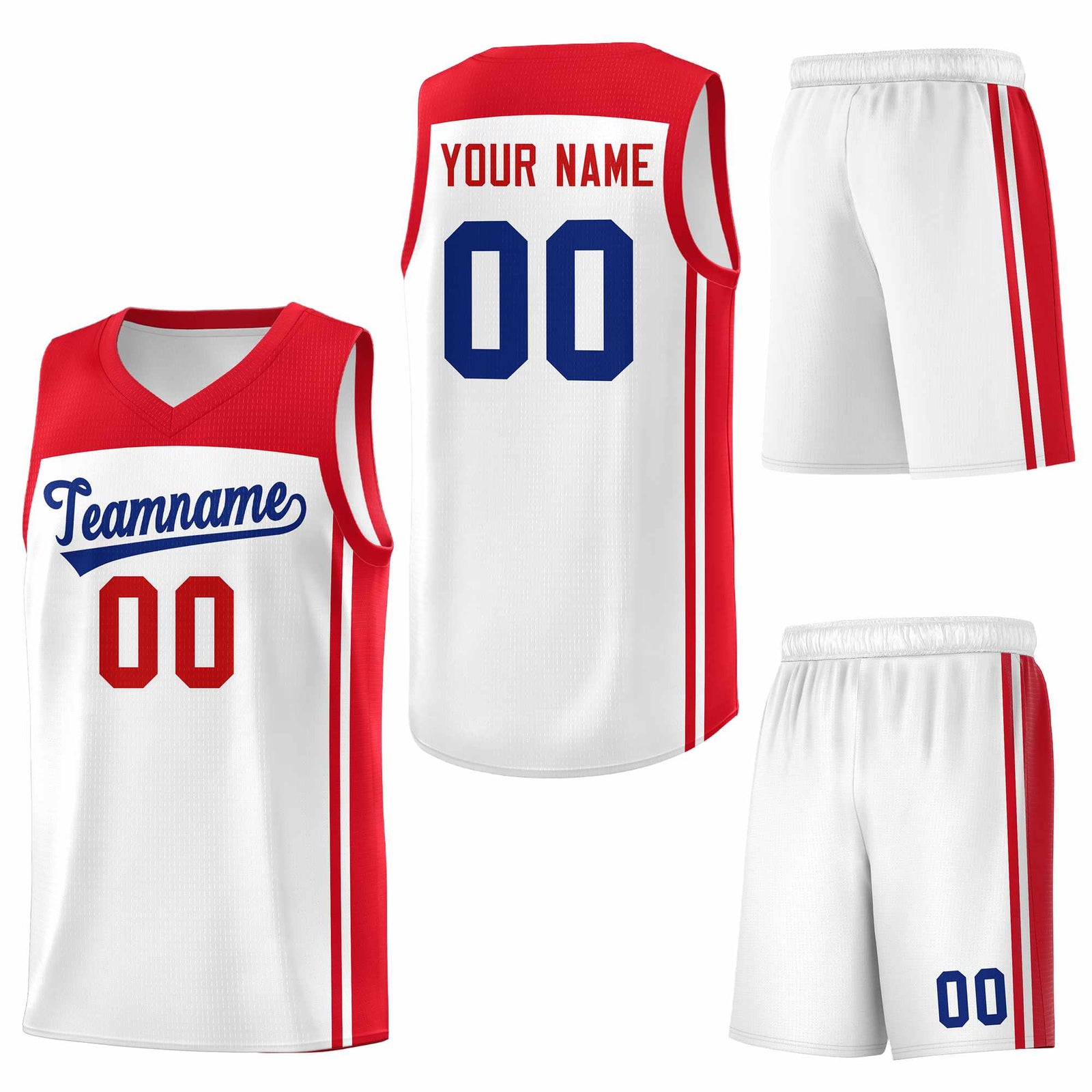 Custom White Red Classic Sets Sports Uniform Basketball Jersey