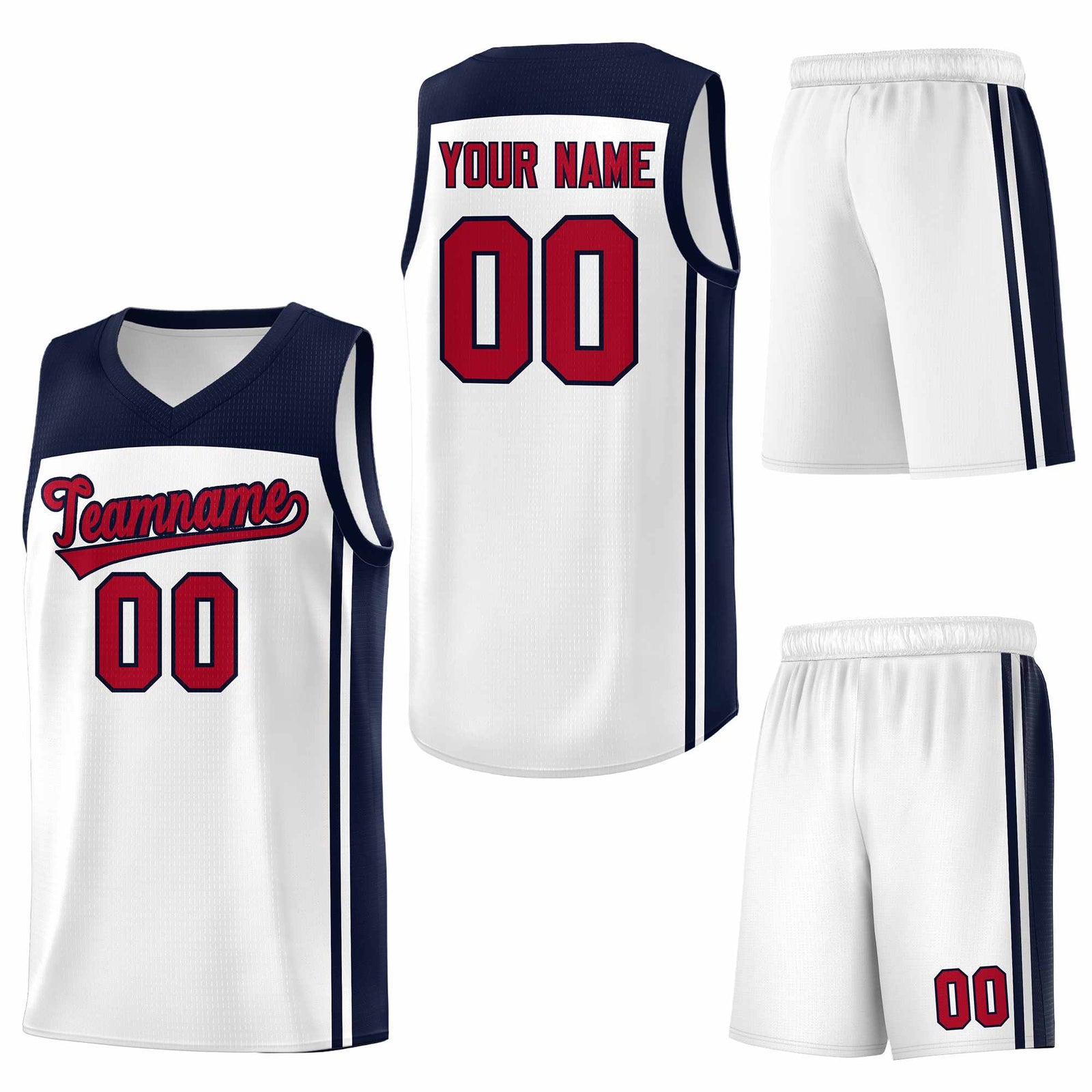 Custom White Navy Classic Sets Sports Uniform Basketball Jersey