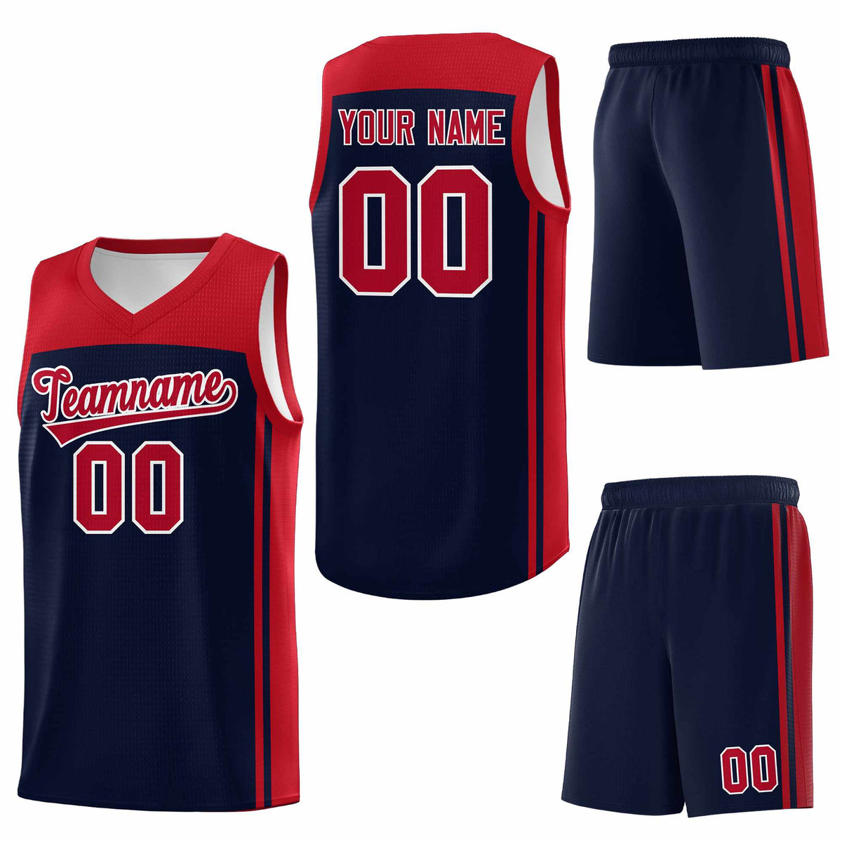 Custom Navy Red Classic Sets Sports Uniform Basketball Jersey