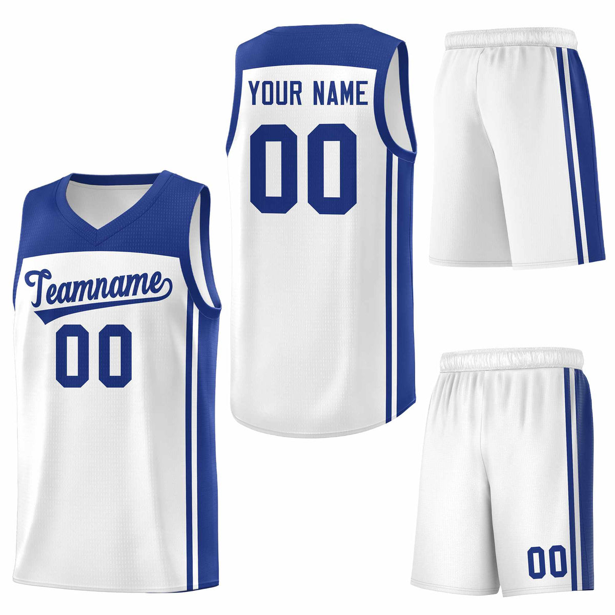 Custom White Royal Classic Sets Sports Uniform Basketball Jersey