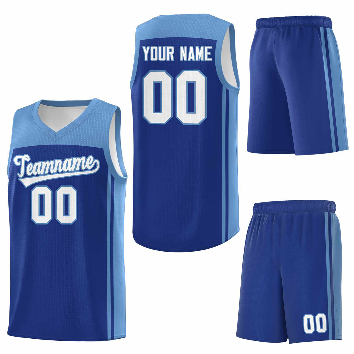 Custom Royal Light Blue Classic Sets Sports Uniform Basketball Jersey