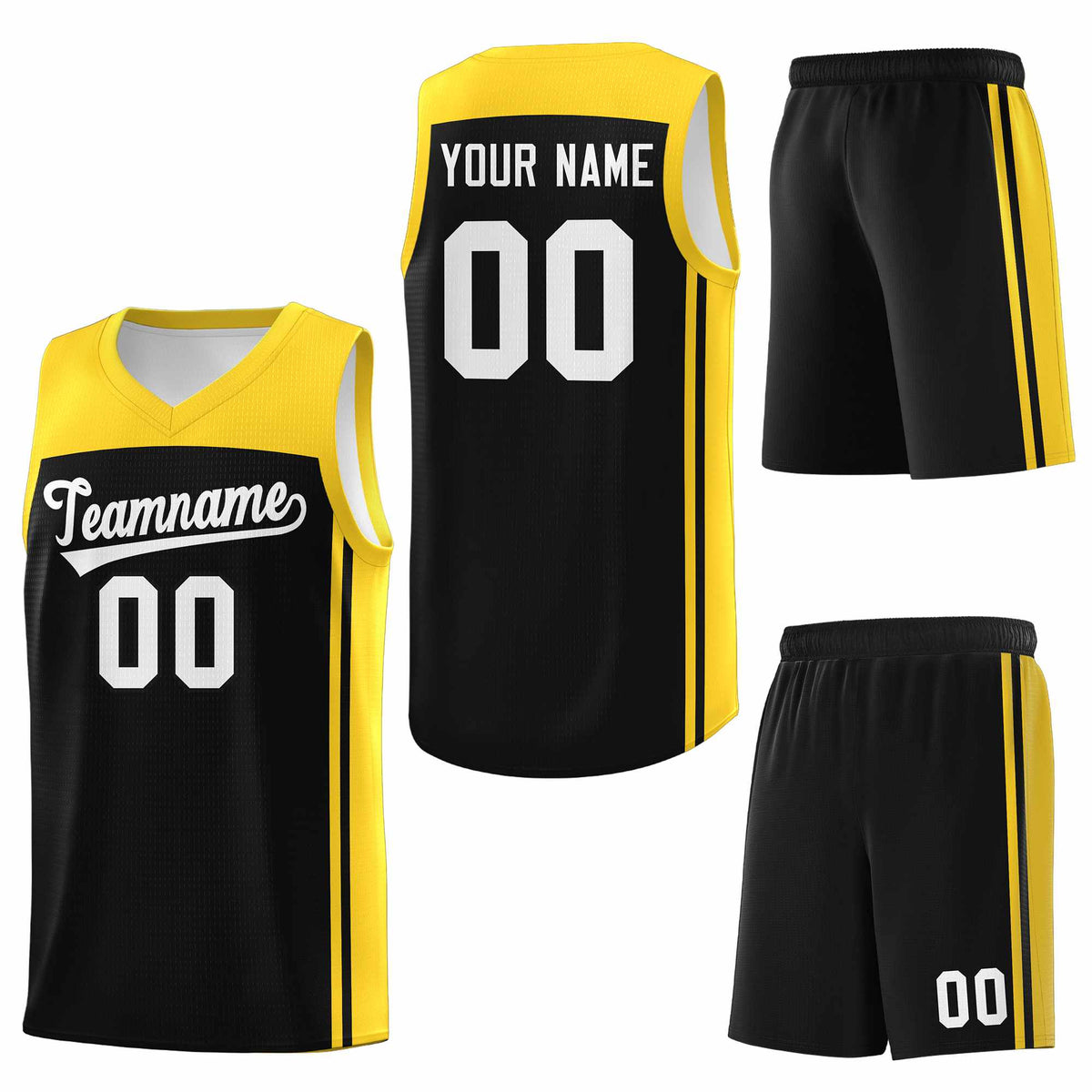 Custom Black Gold Classic Sets Sports Uniform Basketball Jersey