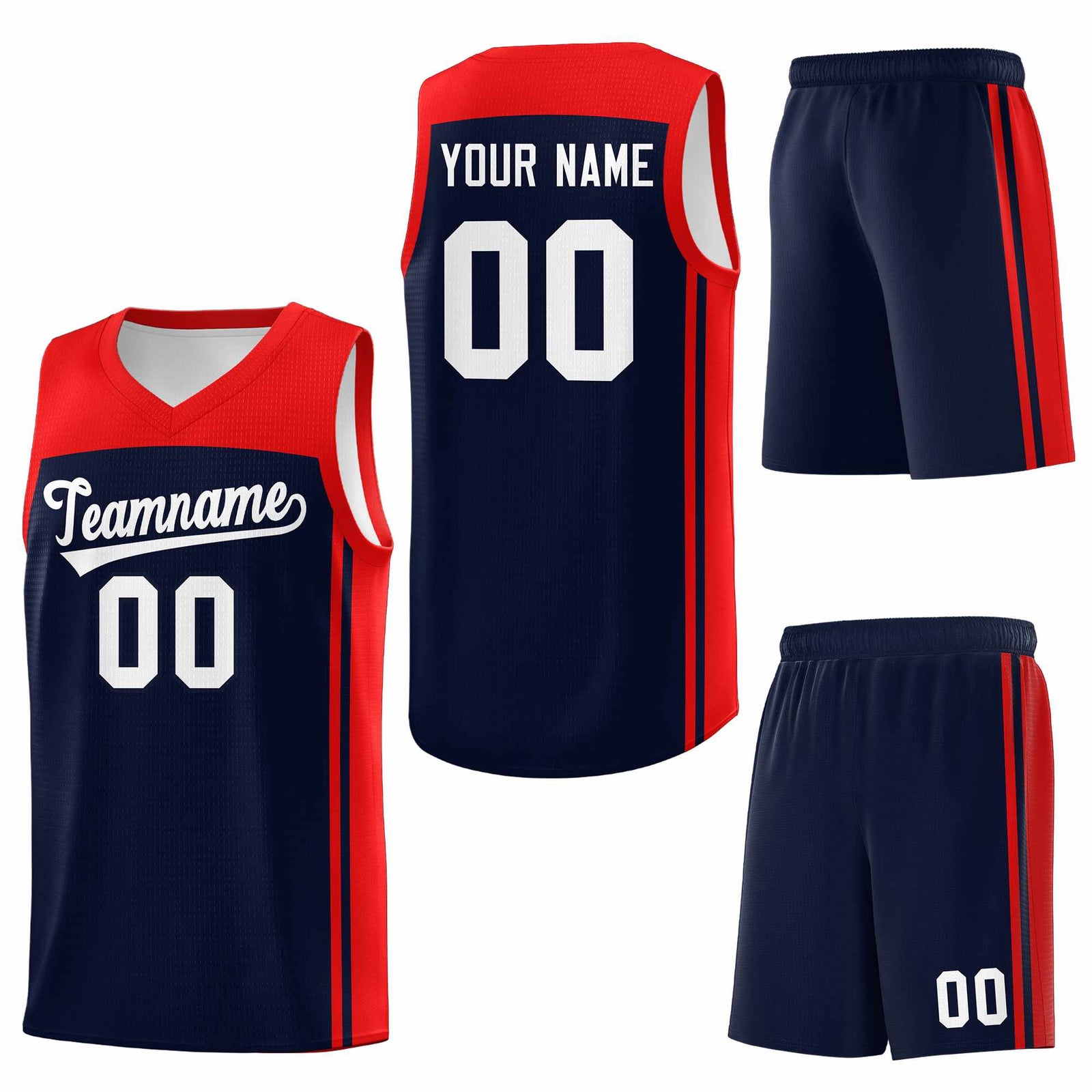 Custom Navy Red Classic Sets Sports Uniform Basketball Jersey