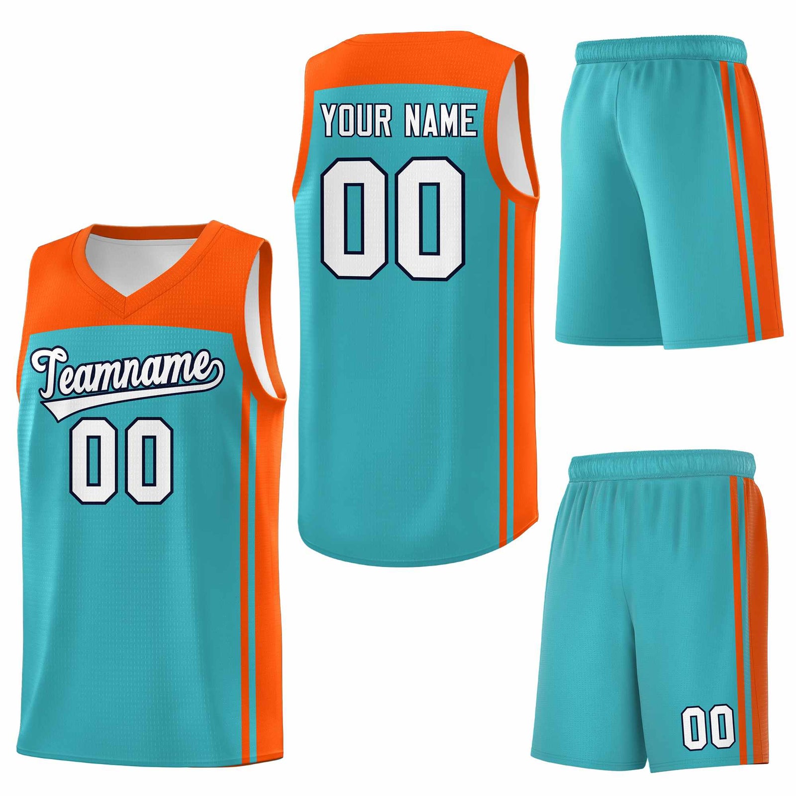 Custom Bright Green Orange Classic Sets Sports Uniform Basketball Jersey