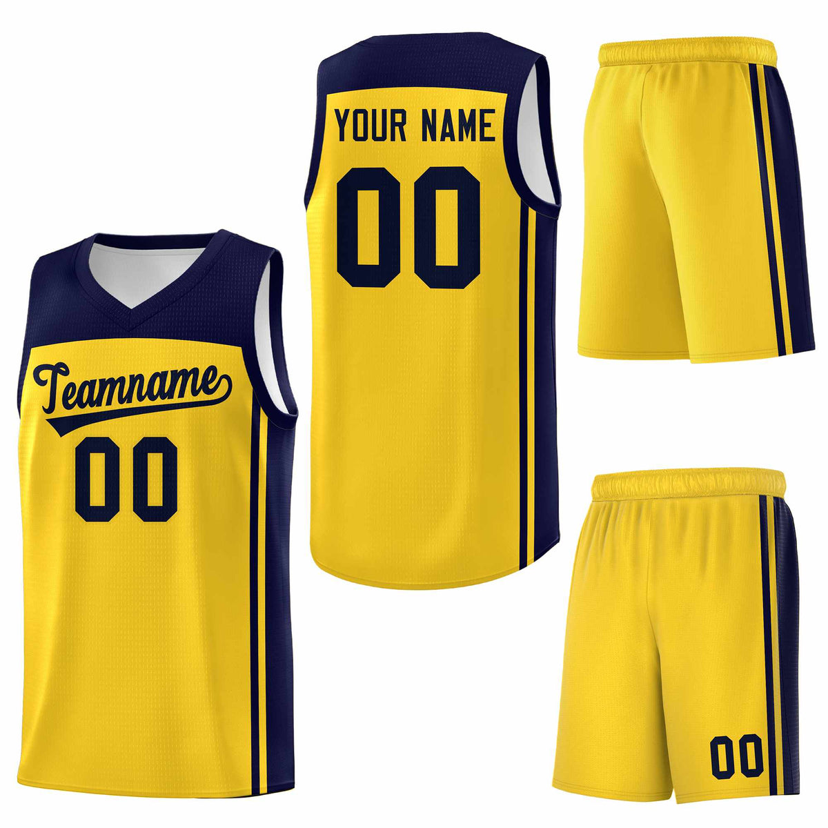 Custom Gold Navy Classic Sets Sports Uniform Basketball Jersey