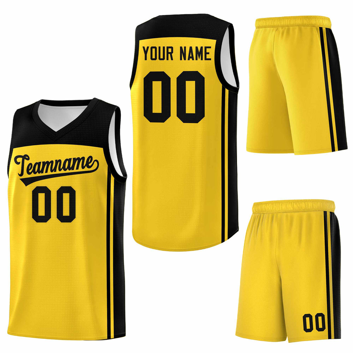 Custom Gold Black Classic Sets Sports Uniform Basketball Jersey