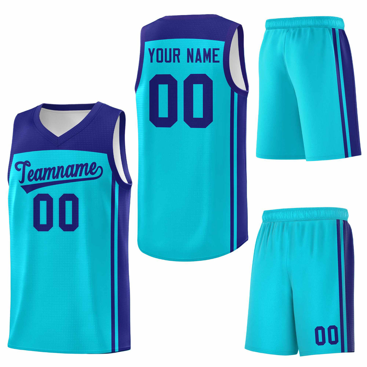 Custom Sky Blue Purple Classic Sets Sports Uniform Basketball Jersey