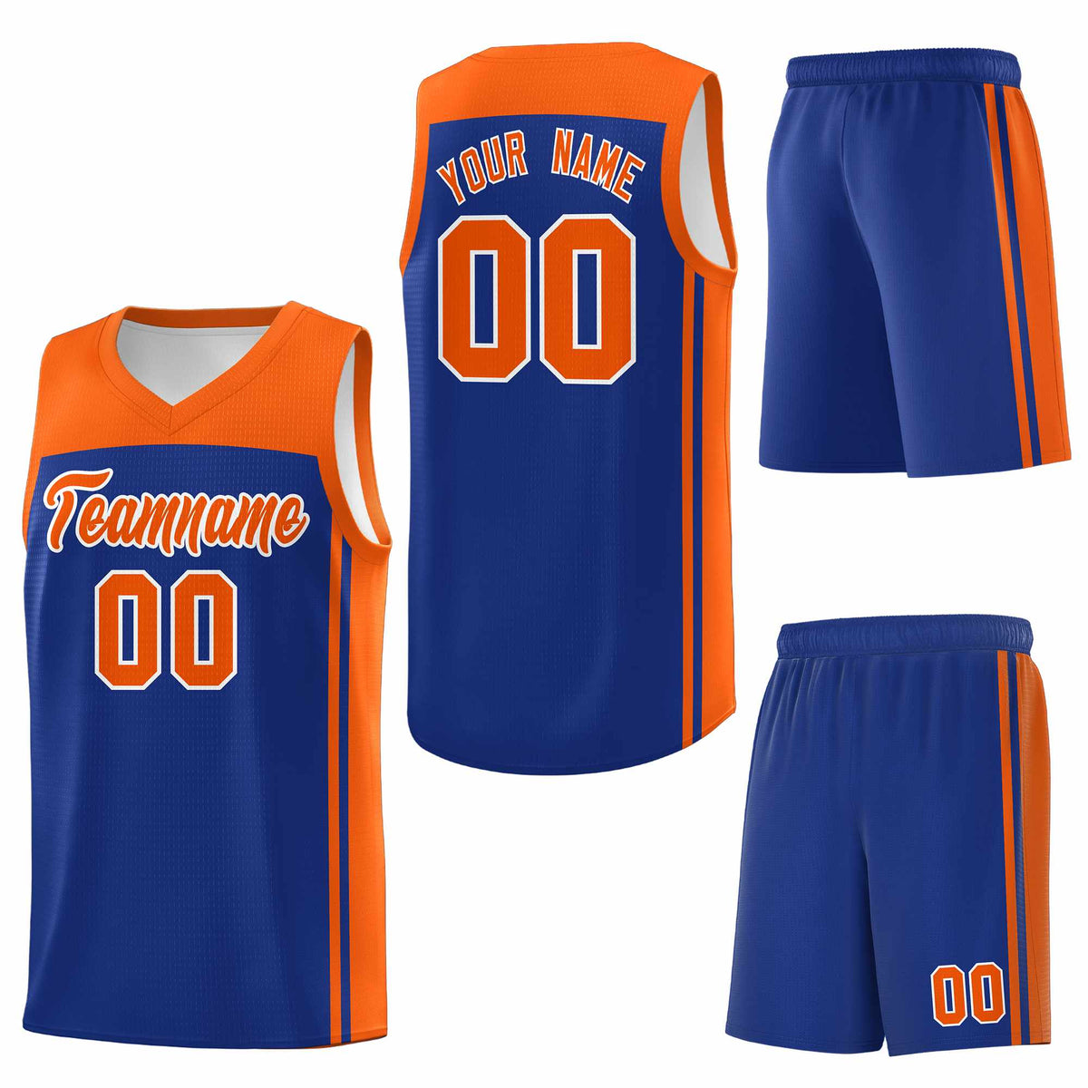 Custom Royal Orange Classic Sets Sports Uniform Basketball Jersey