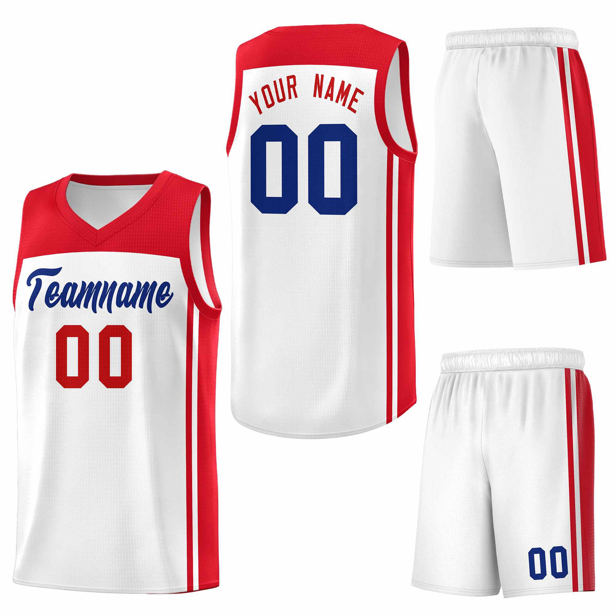 Custom White Red Classic Sets Sports Uniform Basketball Jersey